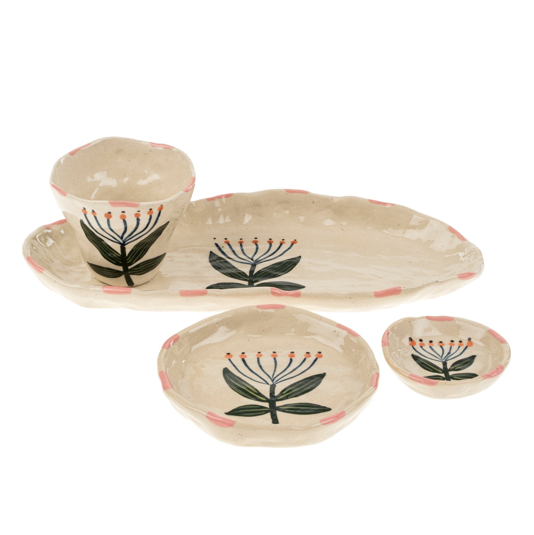 Flora Pottery | Tasse Lotus façonnée & peinte à la main en grès | Indaba - Les Trouvailles de JustineIndaba Home