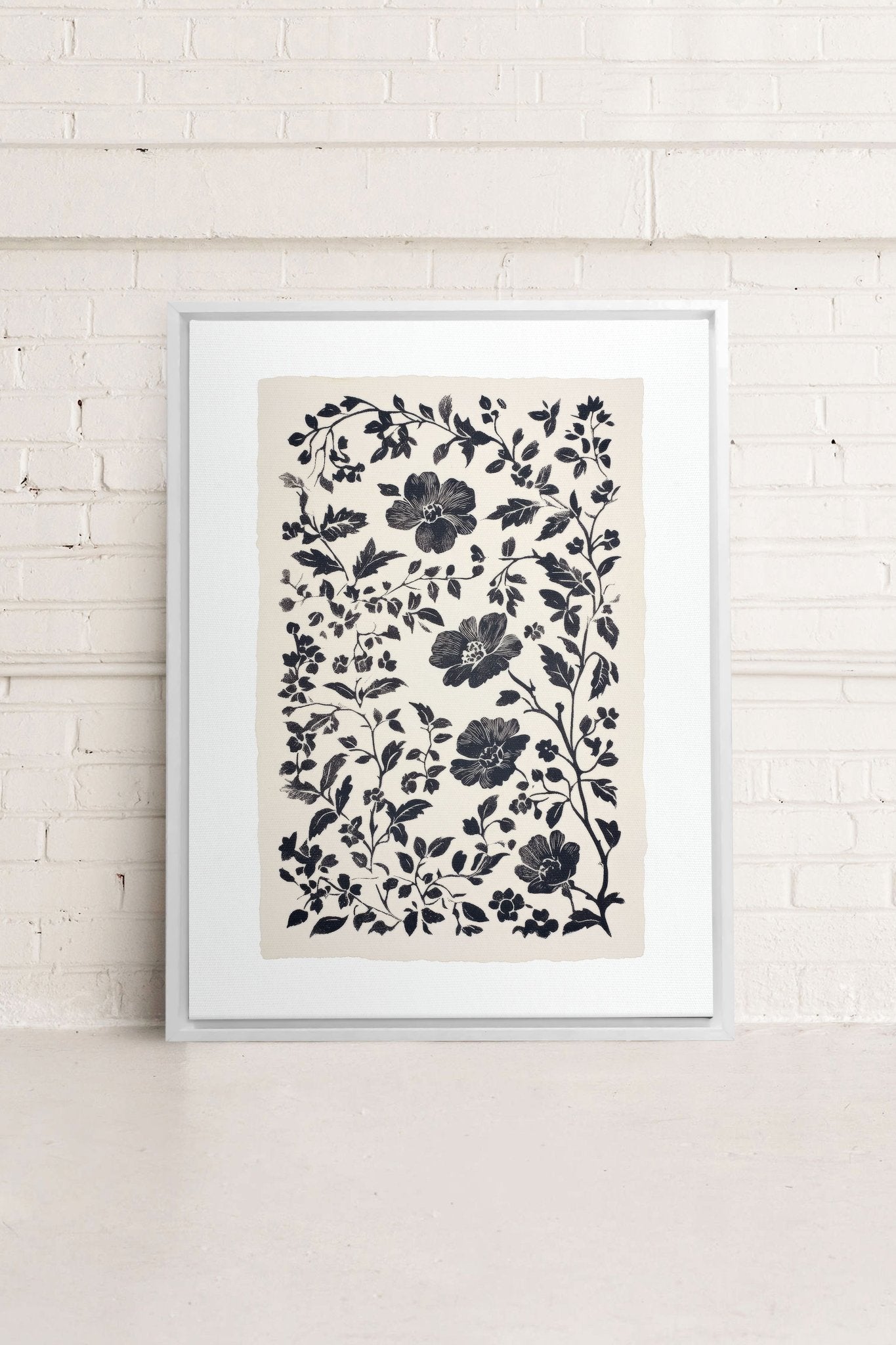FLORAL SHADOW, Oeuvre sur toile étirée - Les Trouvailles de JustinecanvasOleka Canvas12x16Blanc