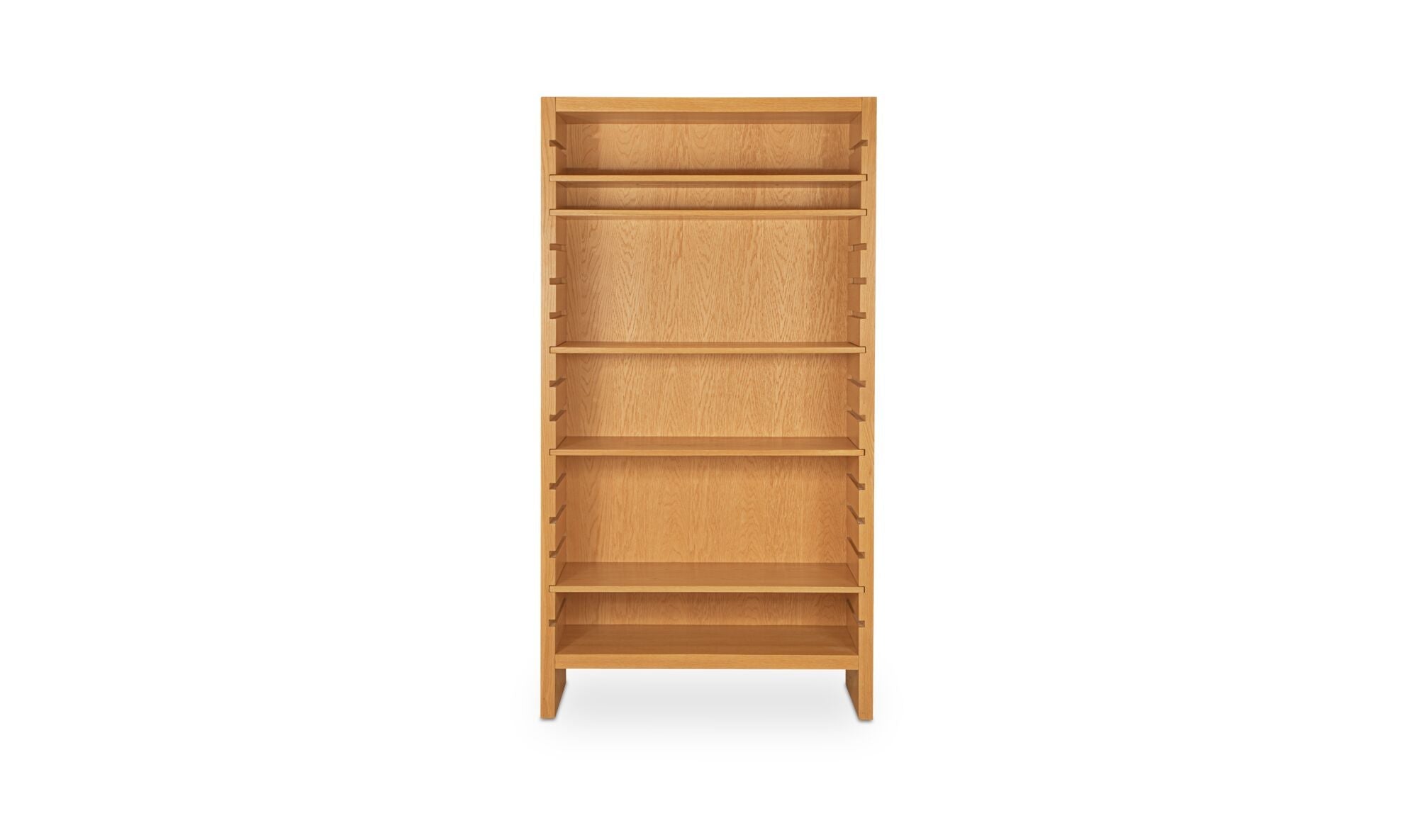 Bibliothèque En Chêne Naturel Hirosaki | 5 Étagères Réglables | Fait À La Main | Bois Durable