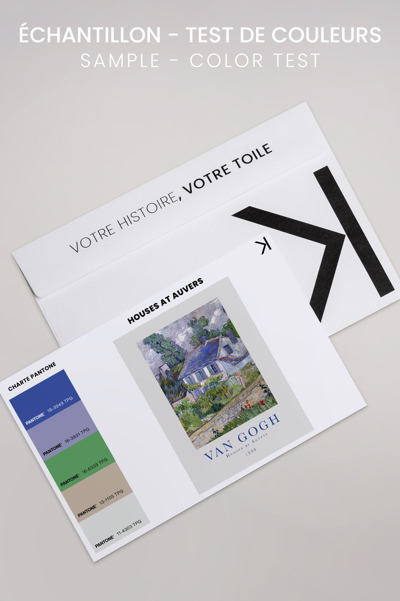 HOUSES AT AUVERS, Oeuvre sur toile étirée - Les Trouvailles de JustinecanvasOleka CanvasÉchantillon - Test de couleursSans Cadre - Monté Galerie