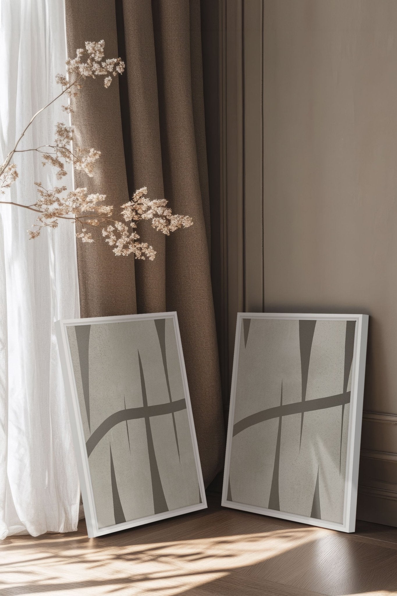 INTERTWINE DUO (2 Oeuvres sur toile étirée) - Les Trouvailles de JustineDuo & TrioOleka Canvas2 toiles 9x12Blanc