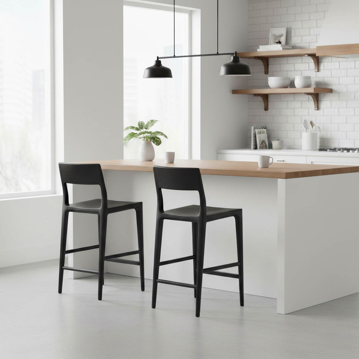 Tabouret de comptoir Jarvis | Frêne massif | 3 finis disponibles