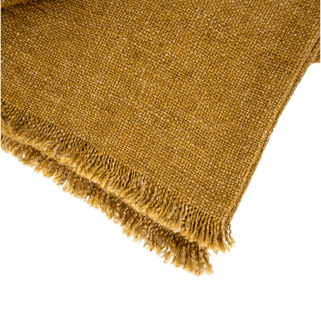 Jeté de Lit Selena en Lin | Ocre - Les Trouvailles de JustineIndaba Home