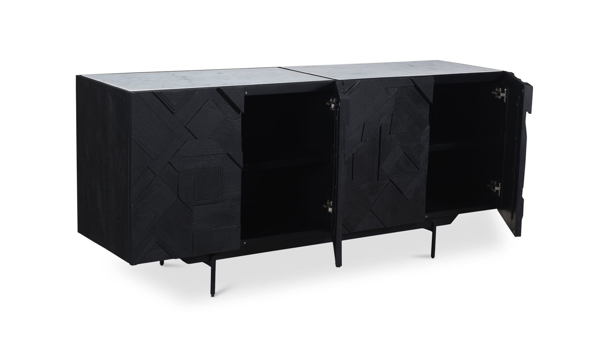 Buffet Kallista en bois de manguier et marbre