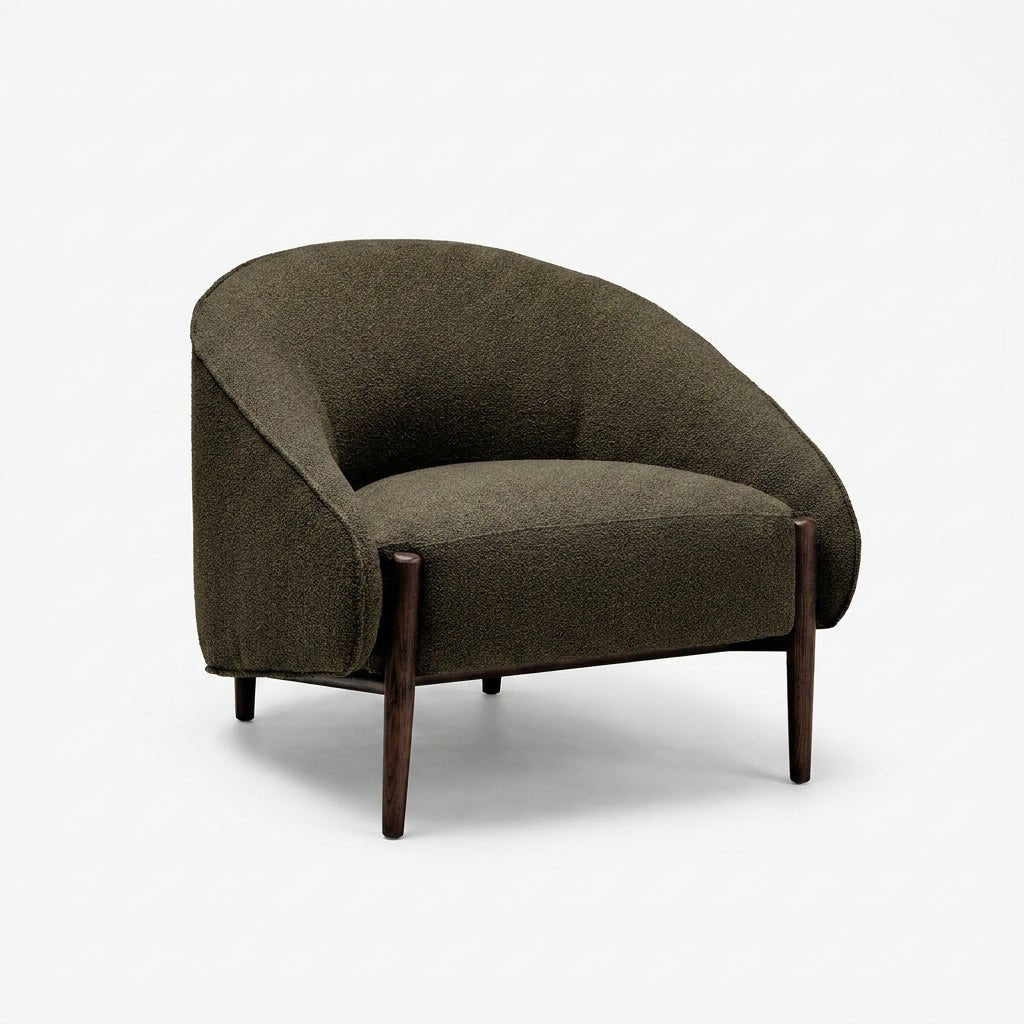 Fauteuil d’appoint Kestrel | Dossier enveloppant | Cadre noyer foncé | Fabrication artisanale