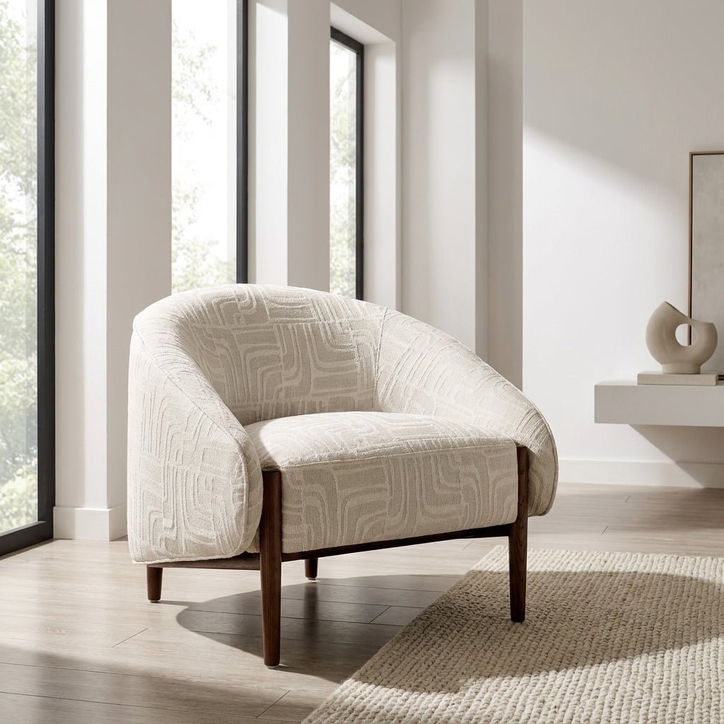 Fauteuil d’appoint Kestrel | Dossier enveloppant | Cadre noyer foncé | Fabrication artisanale