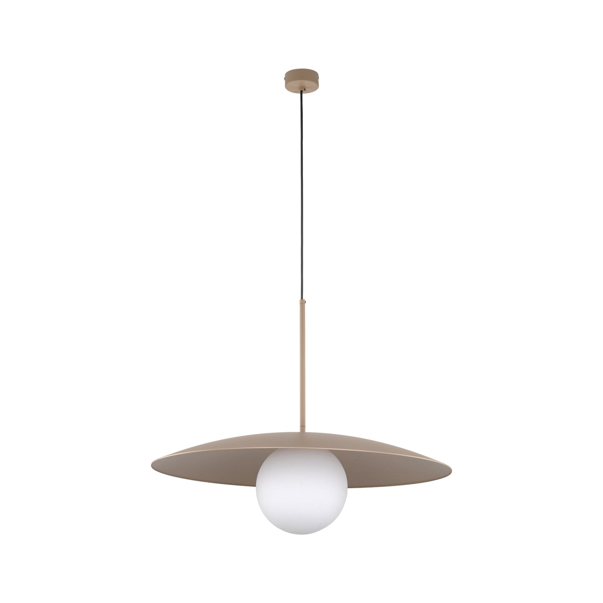 Lampe à Suspension Moderne du Milieu du Siècle SLATE | Verre Opalin et Métal Peint - Les Trouvailles de JustineLumoCraftsBeige