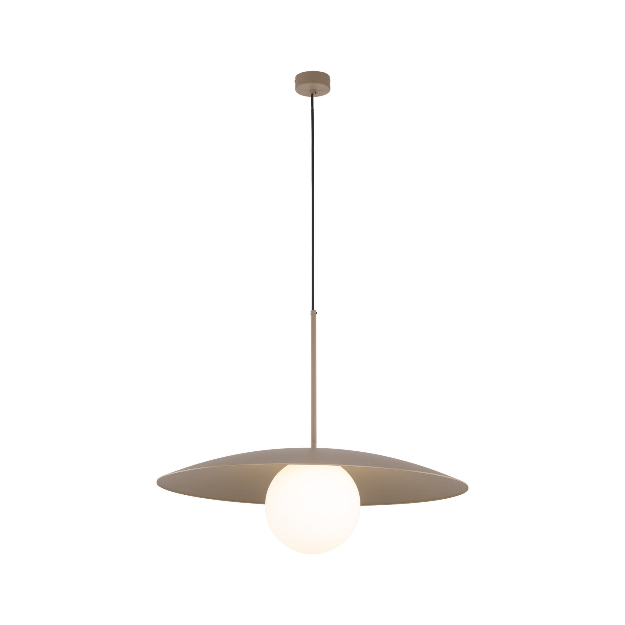 Lampe à Suspension Moderne du Milieu du Siècle SLATE | Verre Opalin et Métal Peint - Les Trouvailles de JustineLumoCraftsBeige