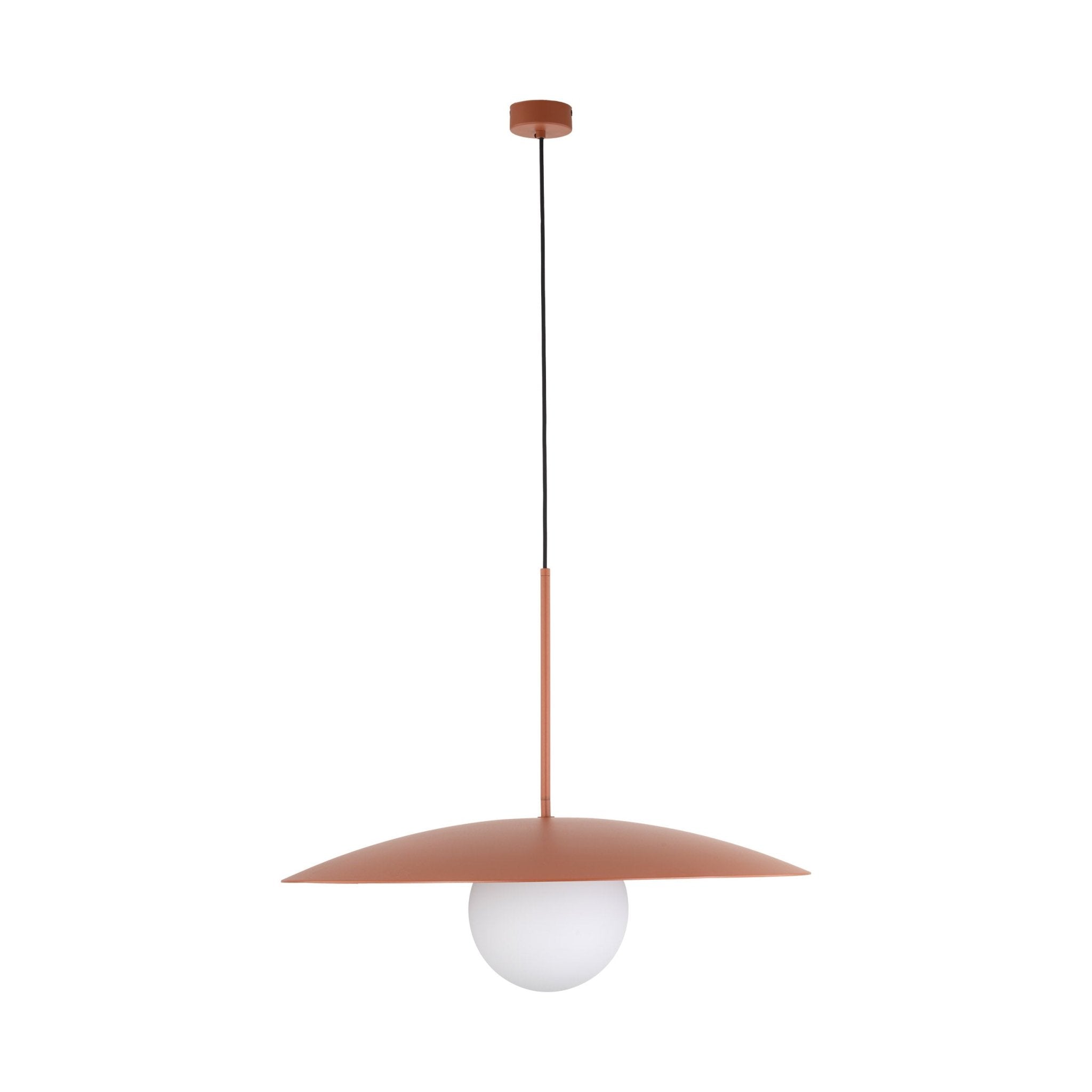 Lampe à Suspension Moderne du Milieu du Siècle SLATE | Verre Opalin et Métal Peint - Les Trouvailles de JustineLumoCraftsBlack