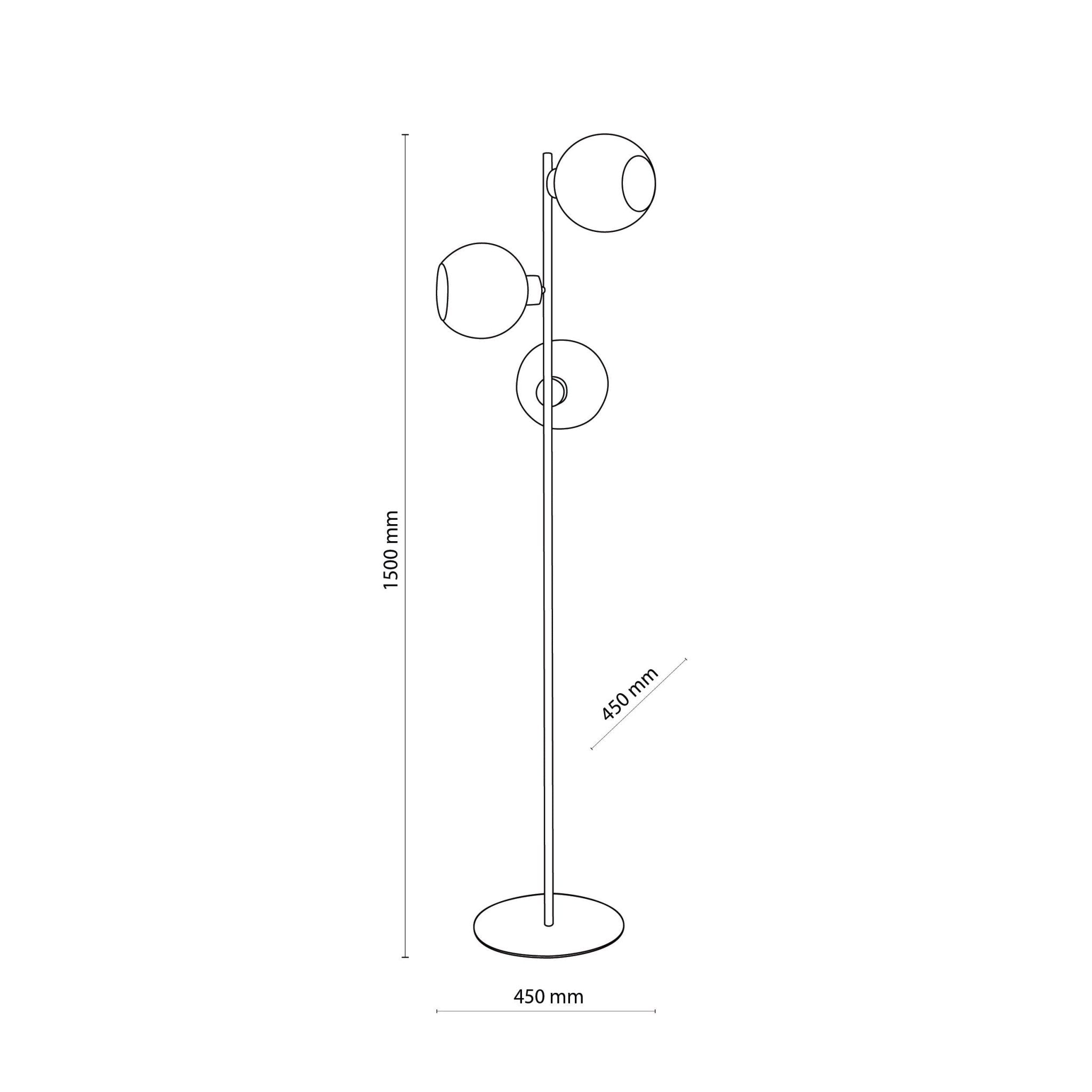 Lampe sur pied CUBUS Graphite | 3 lumières | Style scandinave | Design moderne minimaliste | Métal et verre - Les Trouvailles de JustineLumoCrafts