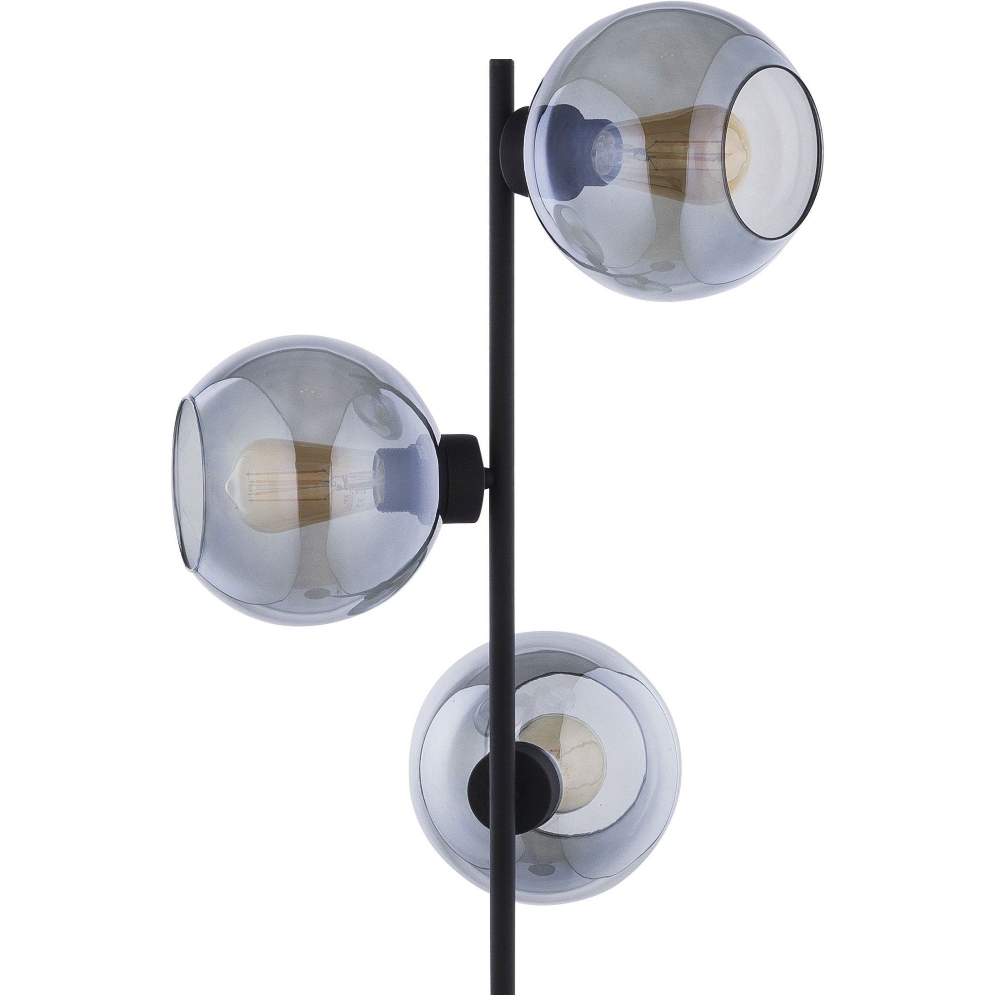 Lampe sur pied CUBUS Graphite | 3 lumières | Style scandinave | Design moderne minimaliste | Métal et verre - Les Trouvailles de JustineLumoCrafts