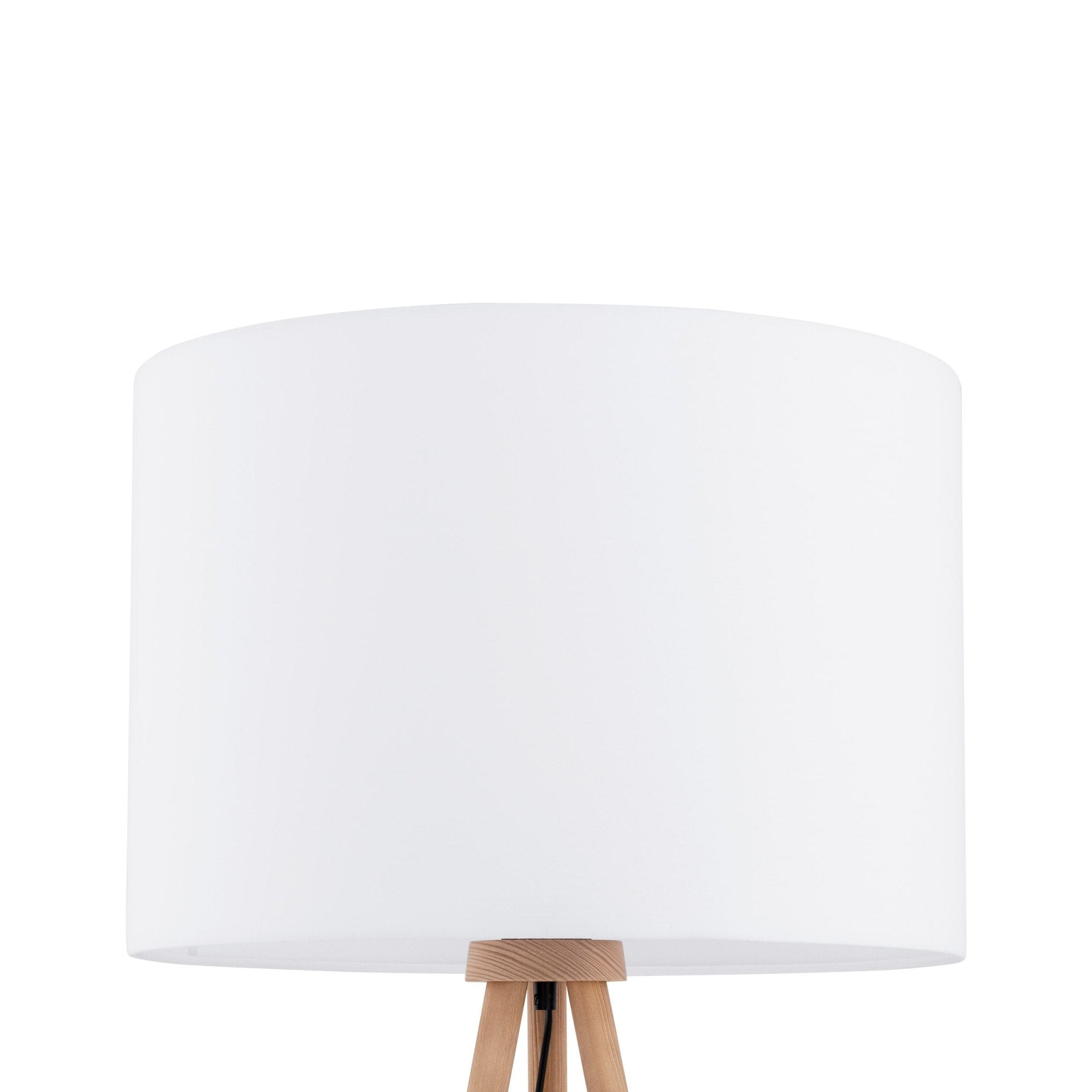 Lampe sur pied TOKYO | 1 lumière | Abat - jour en tissu | Base trépied en bois | Design Japandi - Les Trouvailles de JustineLumoCraftsWhite