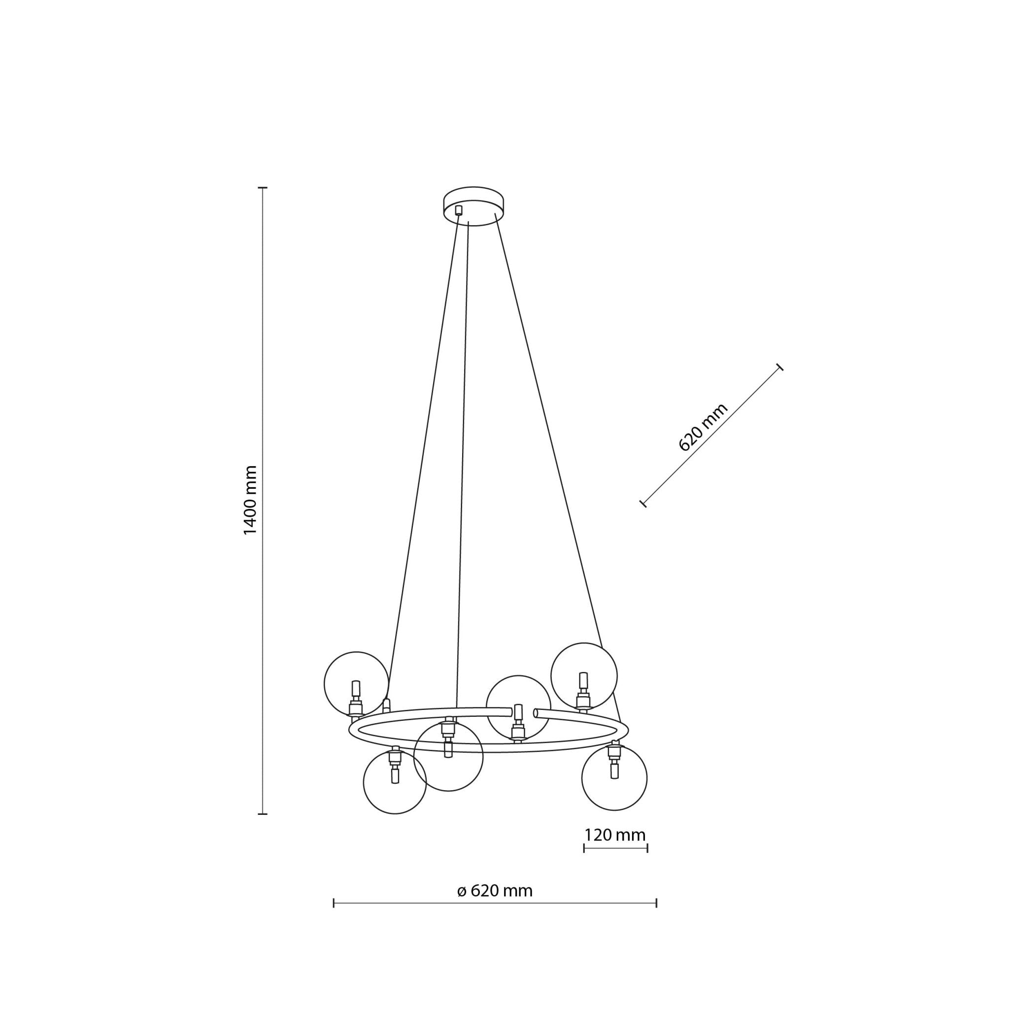 Lampe Suspendue ANABELLE Scandinave 6 Lumières | Suspension Élégante en Verre et Métal - Les Trouvailles de JustineLumoCrafts