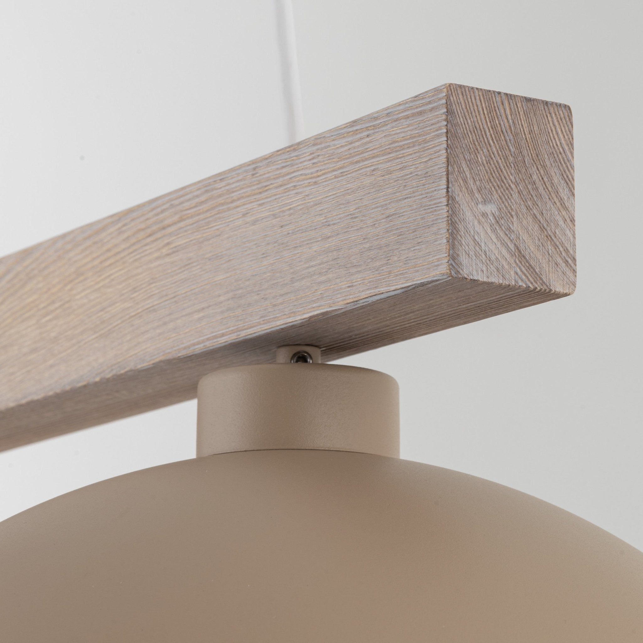 Lampe Suspendue Scandinave OSLO Beige | Suspension Design Industriel en Bois et Métal - Les Trouvailles de JustineLumoCrafts