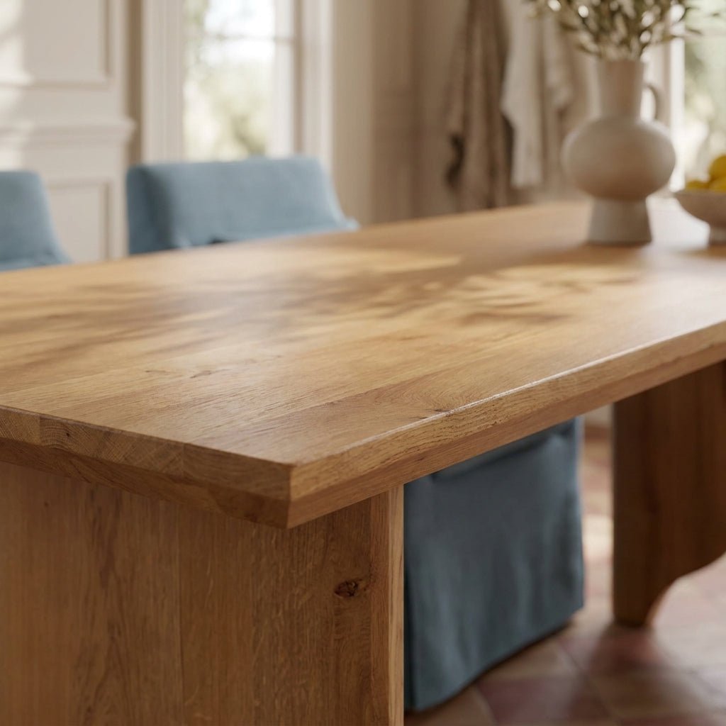 Table de salle à manger Larkin | Chêne massif et fer | 6 à 8 places