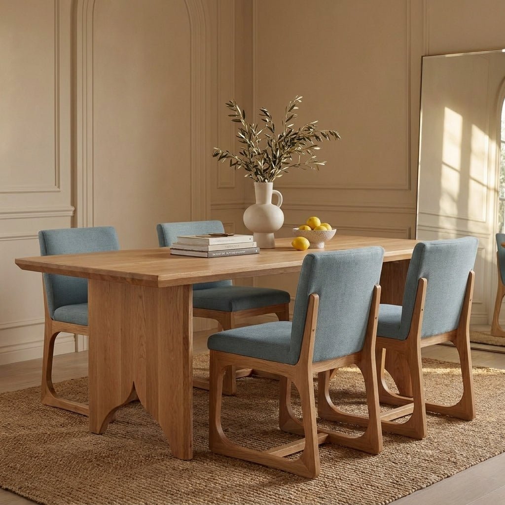 Table de salle à manger Larkin | Chêne massif et fer | 6 à 8 places