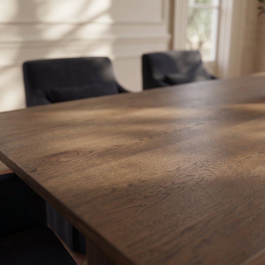 Table de salle à manger Larkin | Chêne massif et fer | 6 à 8 places