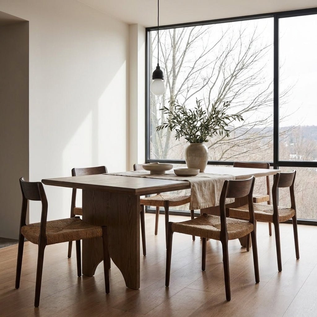 Table de salle à manger Larkin | Chêne massif et fer | 6 à 8 places