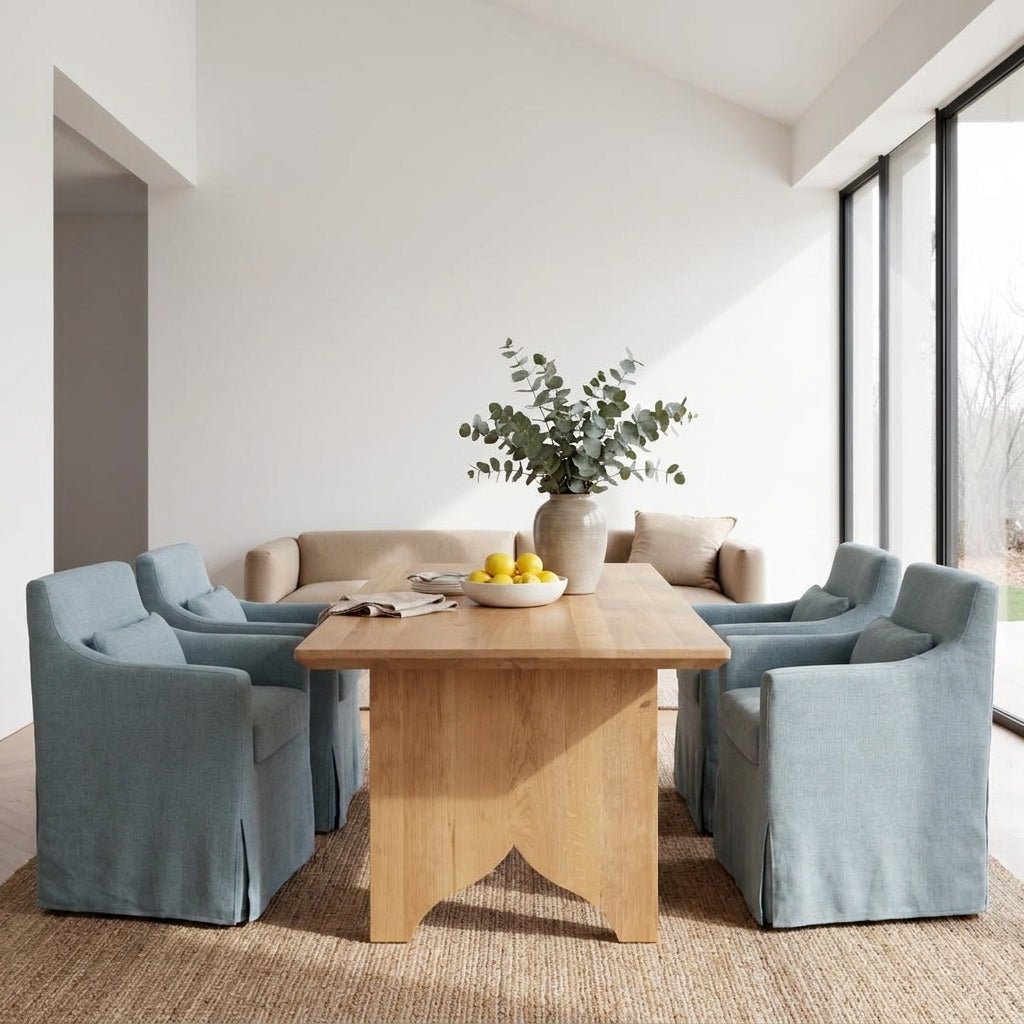 Table de salle à manger Larkin | Chêne massif et fer | 6 à 8 places