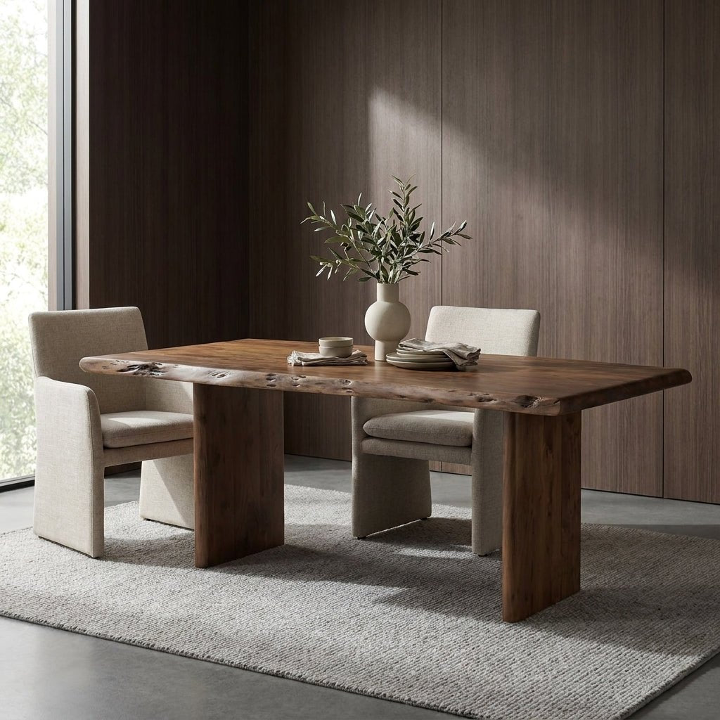 Grande table de salle à manger Lena | Acacia massif | Fabrication artisanale