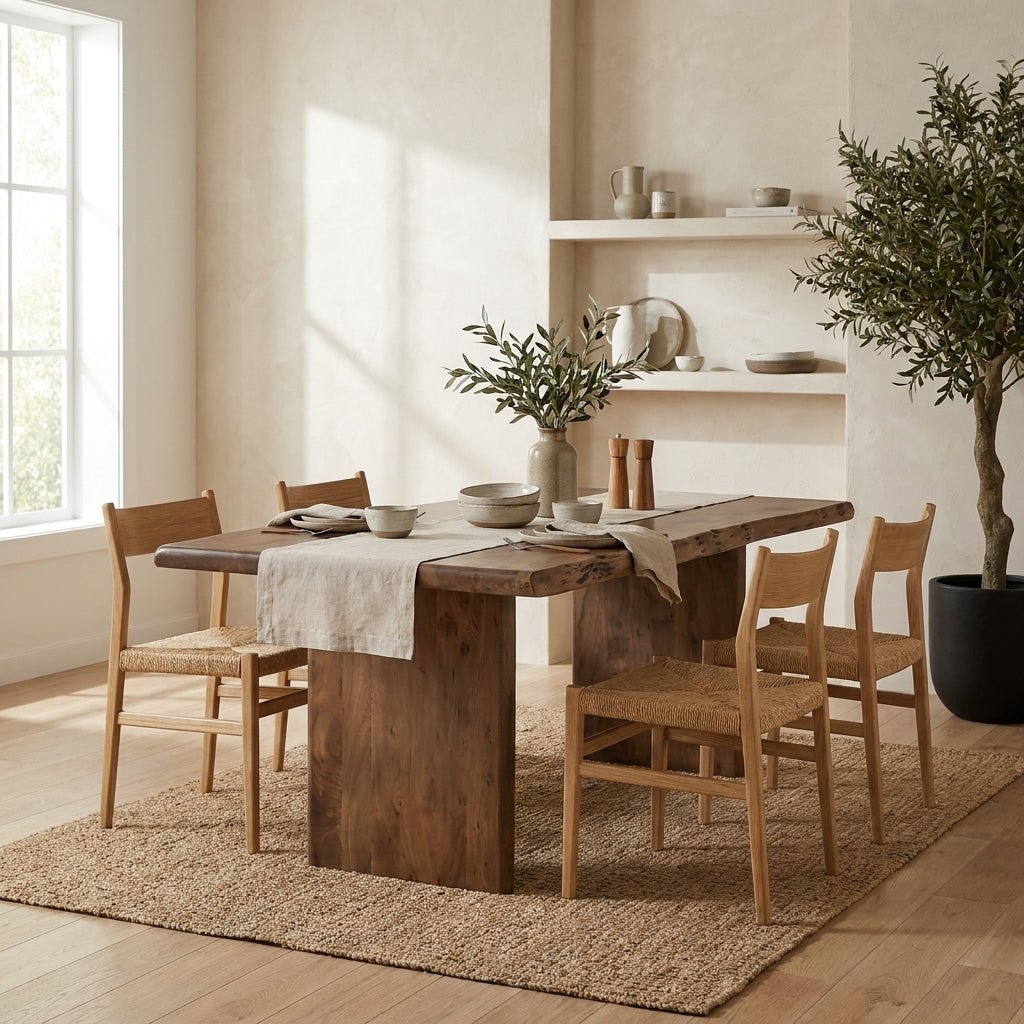 Grande table de salle à manger Lena | Acacia massif | Fabrication artisanale