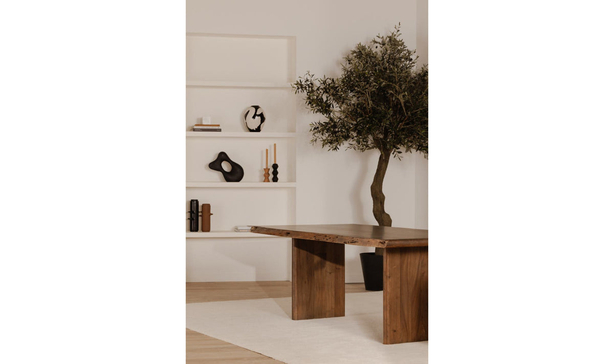 Table de salle à manger Lena | Acacia massif brun | 6 places