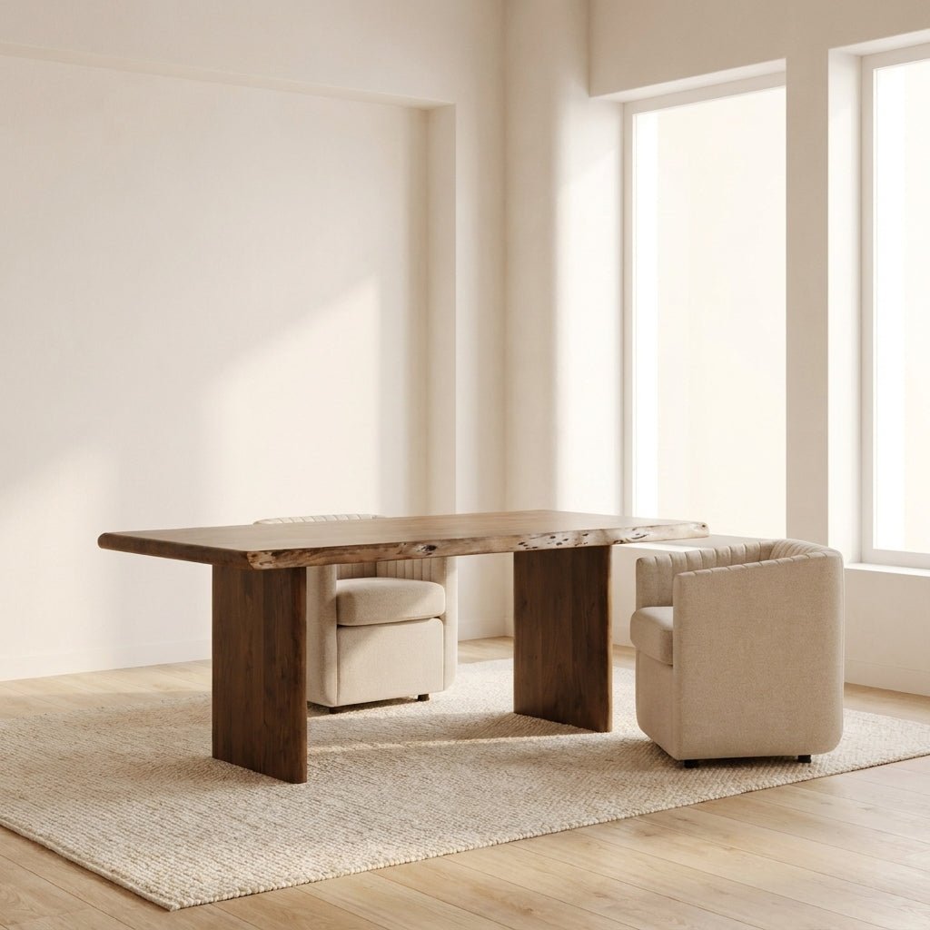 Table de salle à manger Lena | Acacia massif brun | 6 places