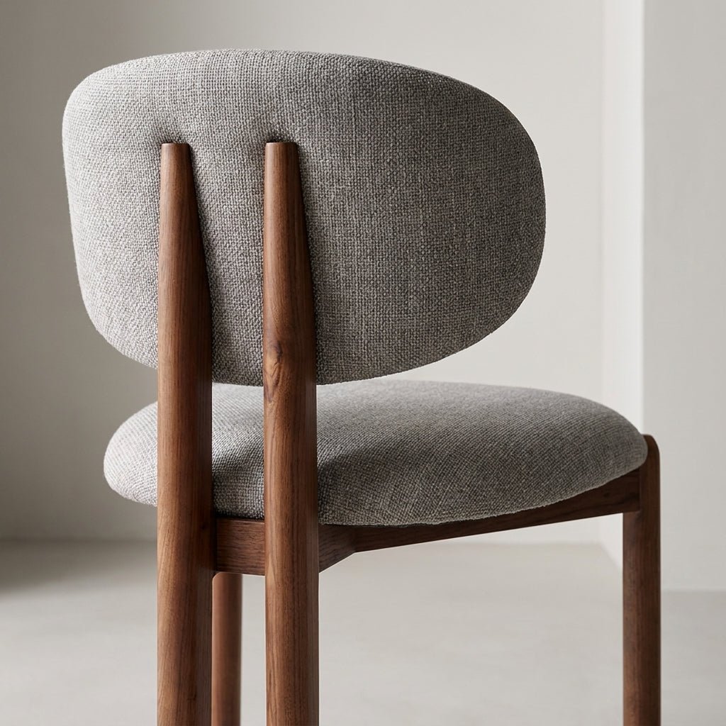 Ensemble de 2 chaises de salle à manger Liana | Tissu taupe | Pieds finition noyer