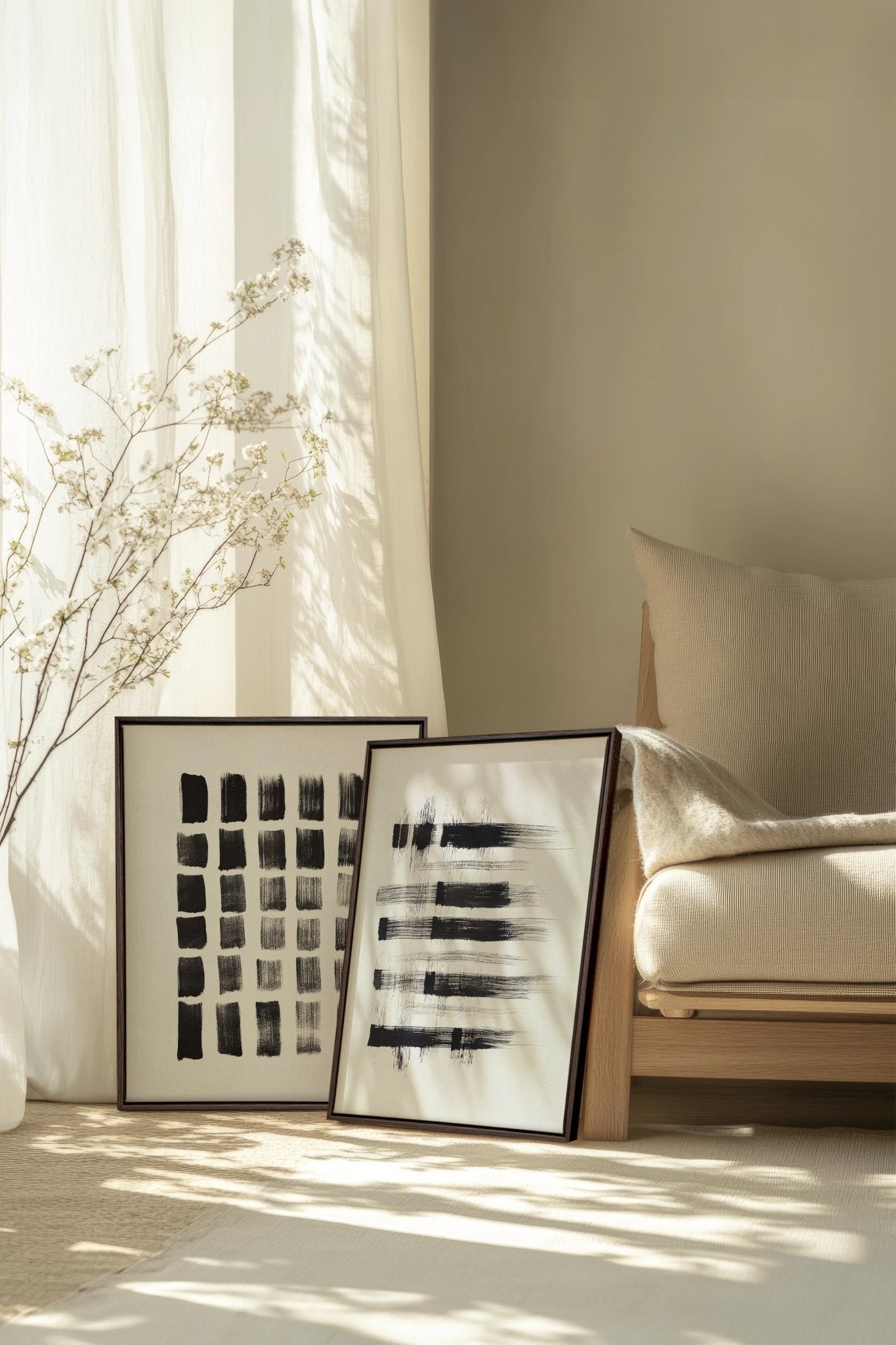 LINEAR CONTRAST DUO (2 Oeuvres sur toile étirée) - Les Trouvailles de JustineDuo & TrioOleka Canvas2 toiles 9x12Espresso