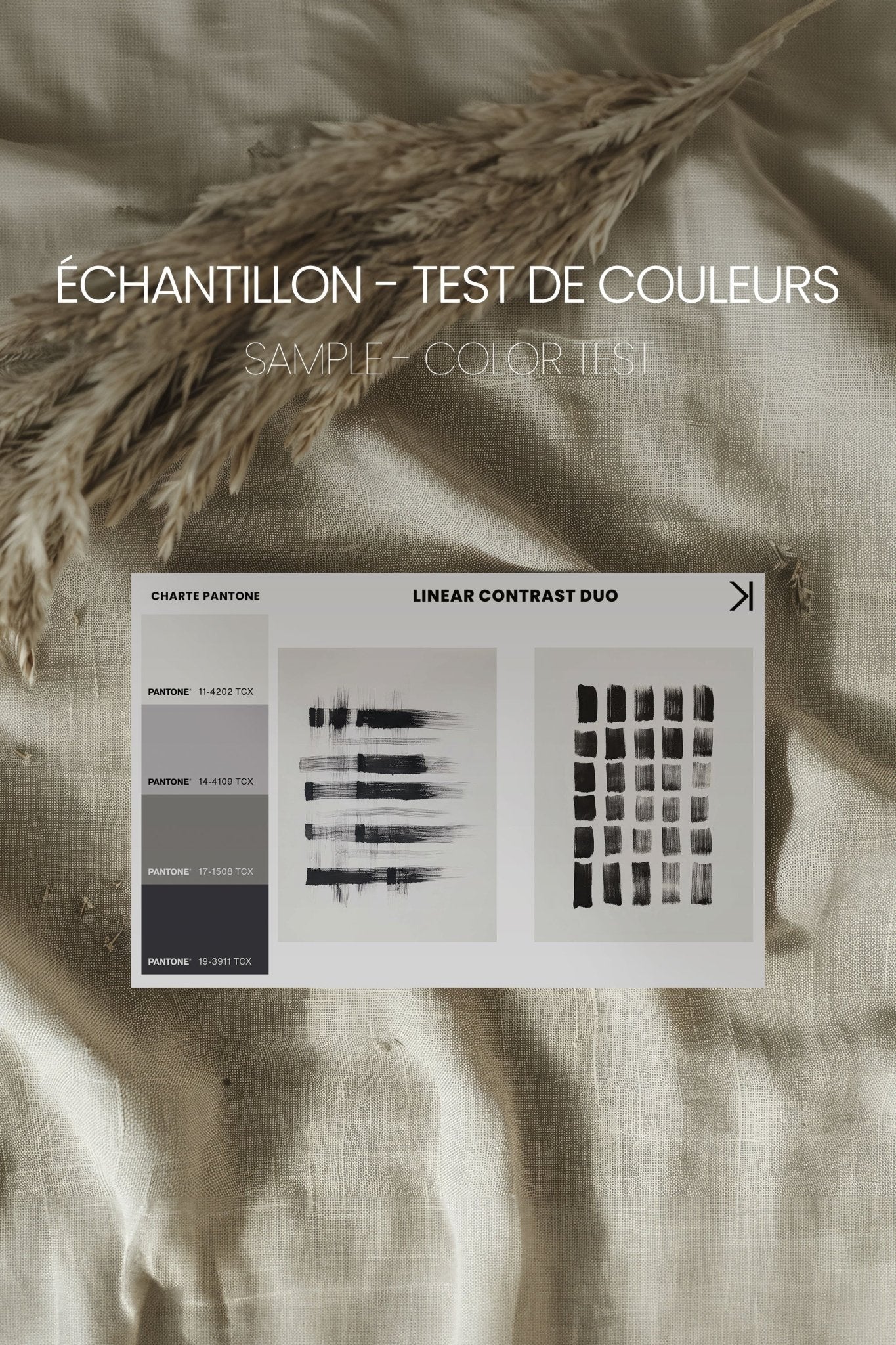 LINEAR CONTRAST DUO (2 Oeuvres sur toile étirée) - Les Trouvailles de JustineDuo & TrioOleka CanvasÉchantillon - Test de couleursSans cadre - Monté Galerie