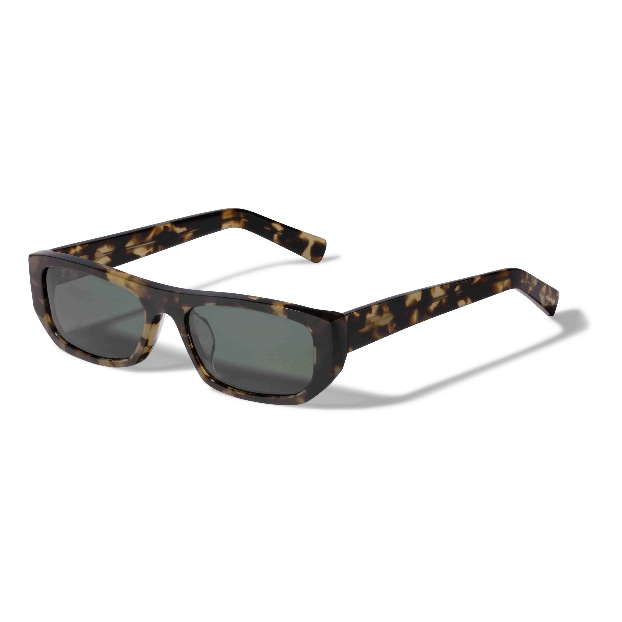 Lunettes de soleil AINSLEY Pilgrim avec monture rectangulaire brun écaille de tortue et verres UV400.