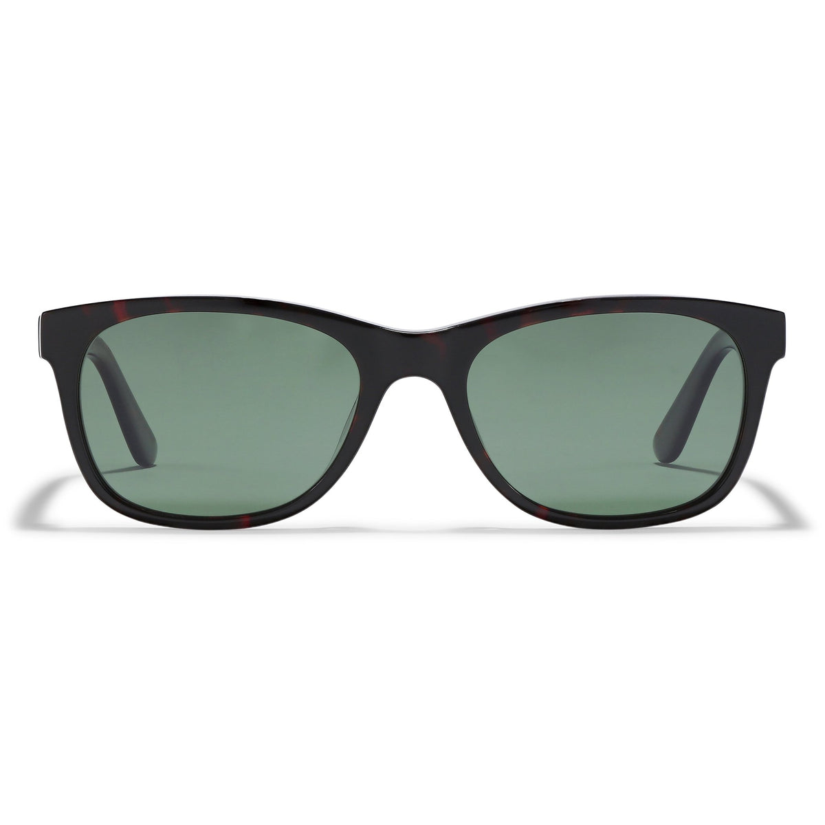 Paire de lunettes de soleil à monture écaille rétro noire, verres verts fumés