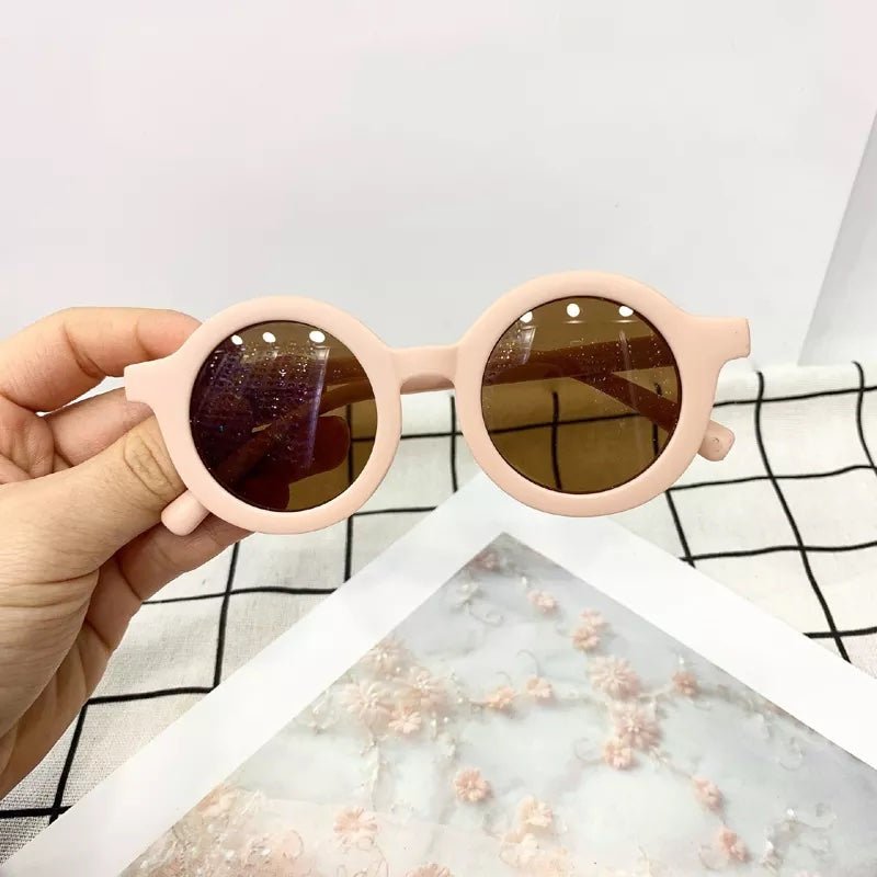 Lunettes de soleil pour tout-petits à monture rose pâle et verres bruns