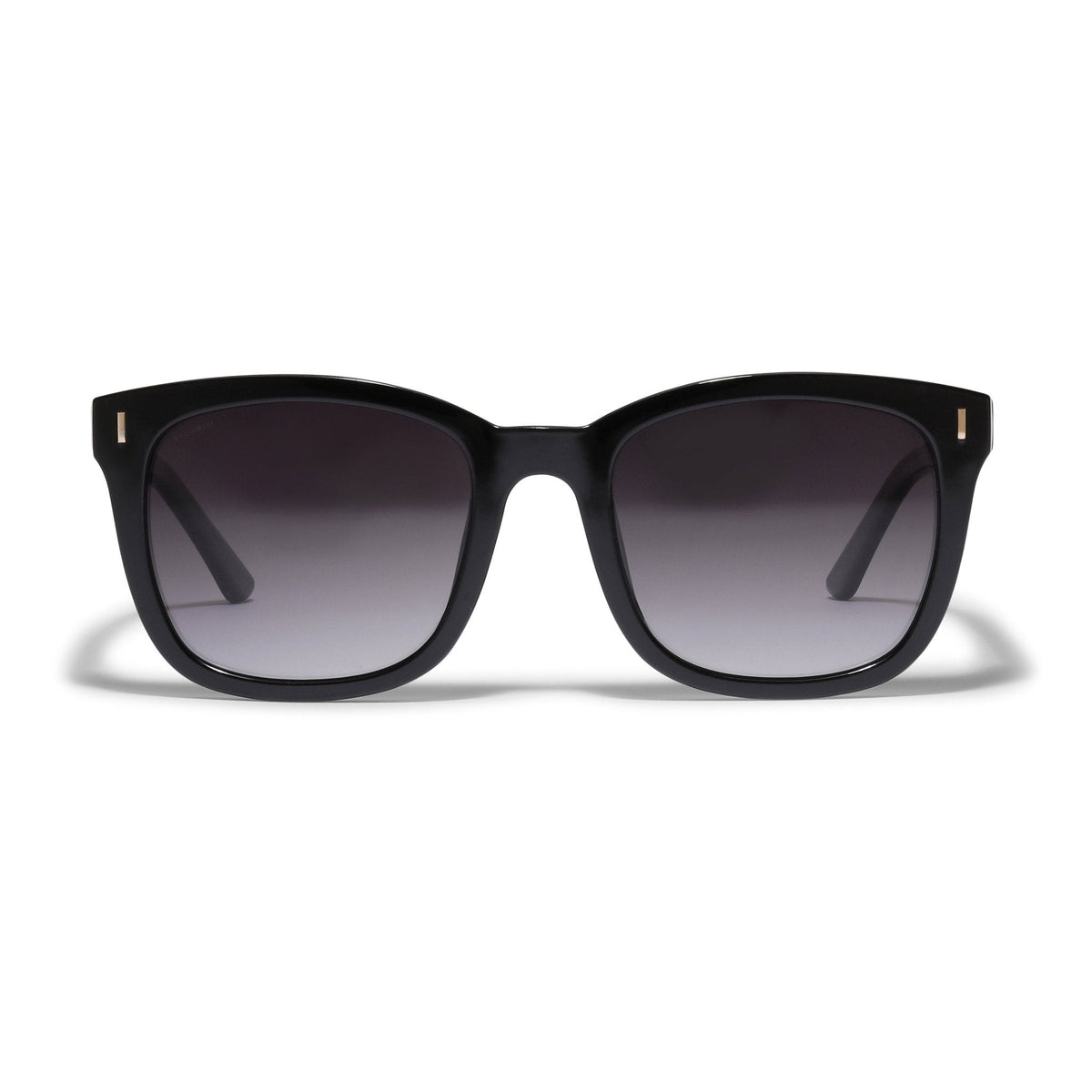 Lunettes de soleil KATYA rectangulaires noires, branches fines, verres teintés