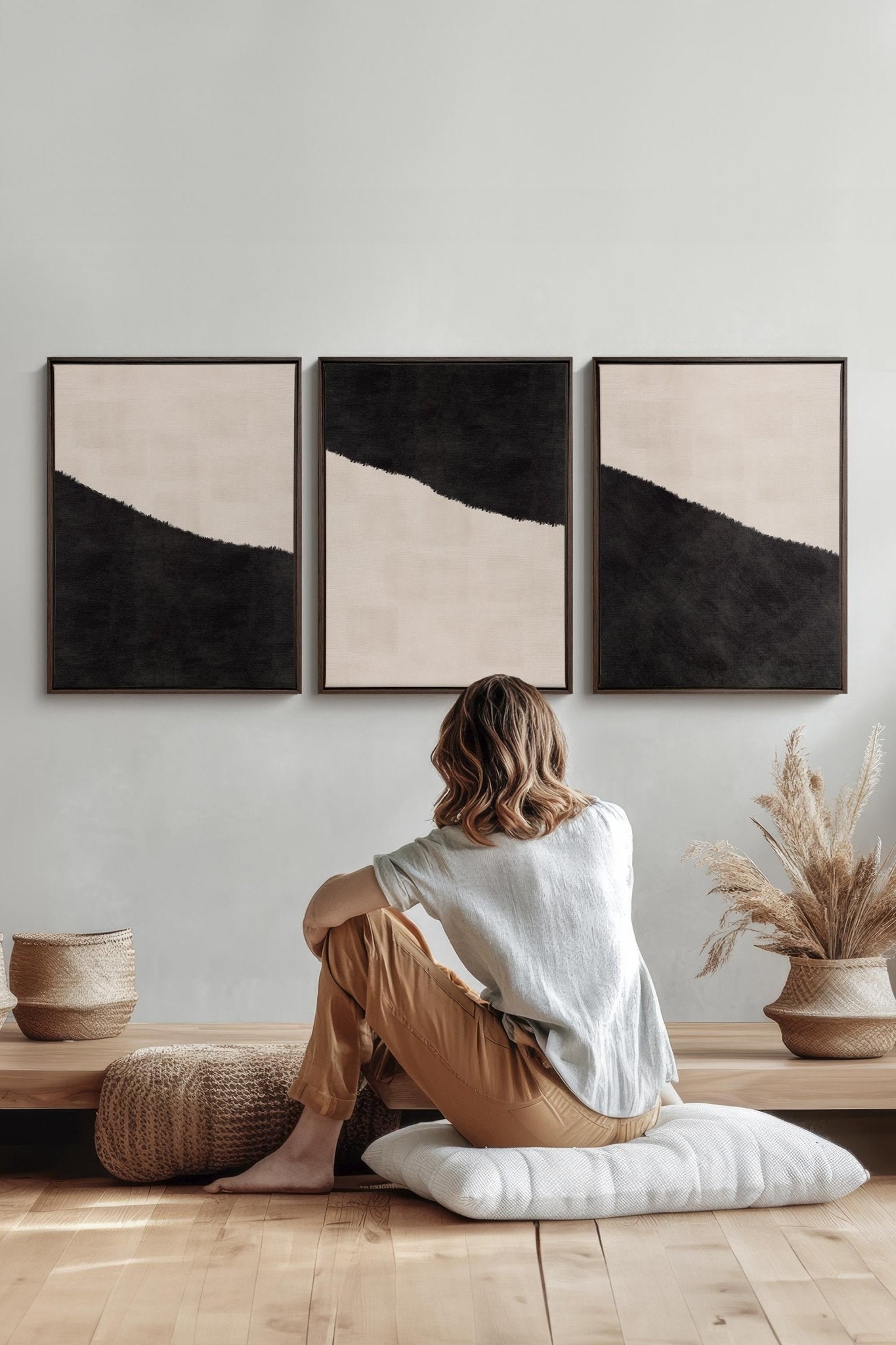 LUXE TRIO (3 Oeuvres sur toile étirée) - Les Trouvailles de JustineDuo & TrioOleka Canvas3 toiles 9x12Espresso