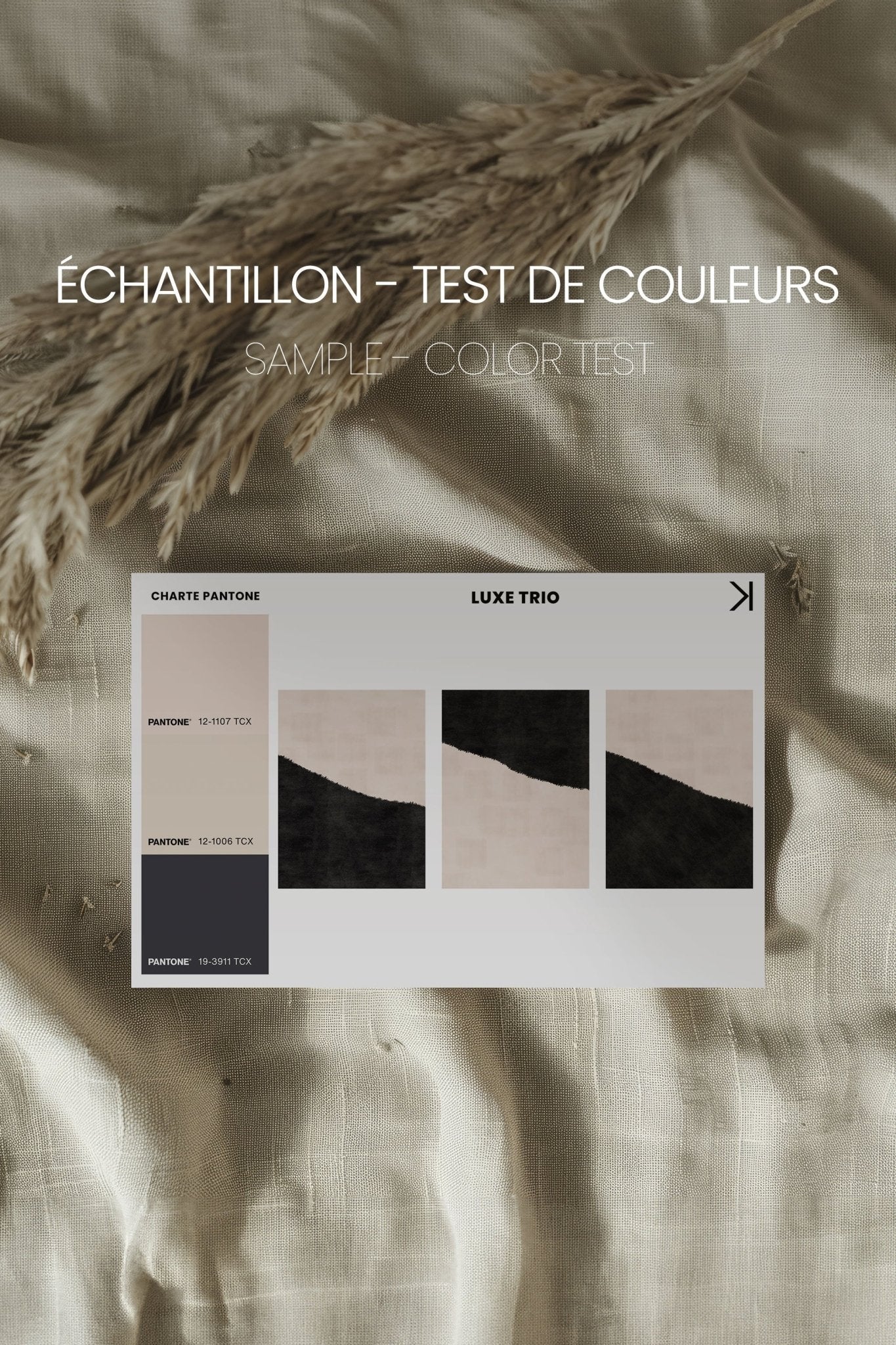 LUXE TRIO (3 Oeuvres sur toile étirée) - Les Trouvailles de JustineDuo & TrioOleka CanvasÉchantillon - Test de couleursSans cadre - Monté Galerie