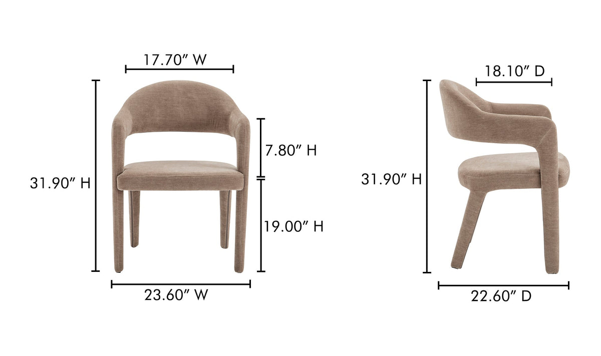 Chaise de salle à manger Miles | Dossier enveloppant | 5 options de revêtement
