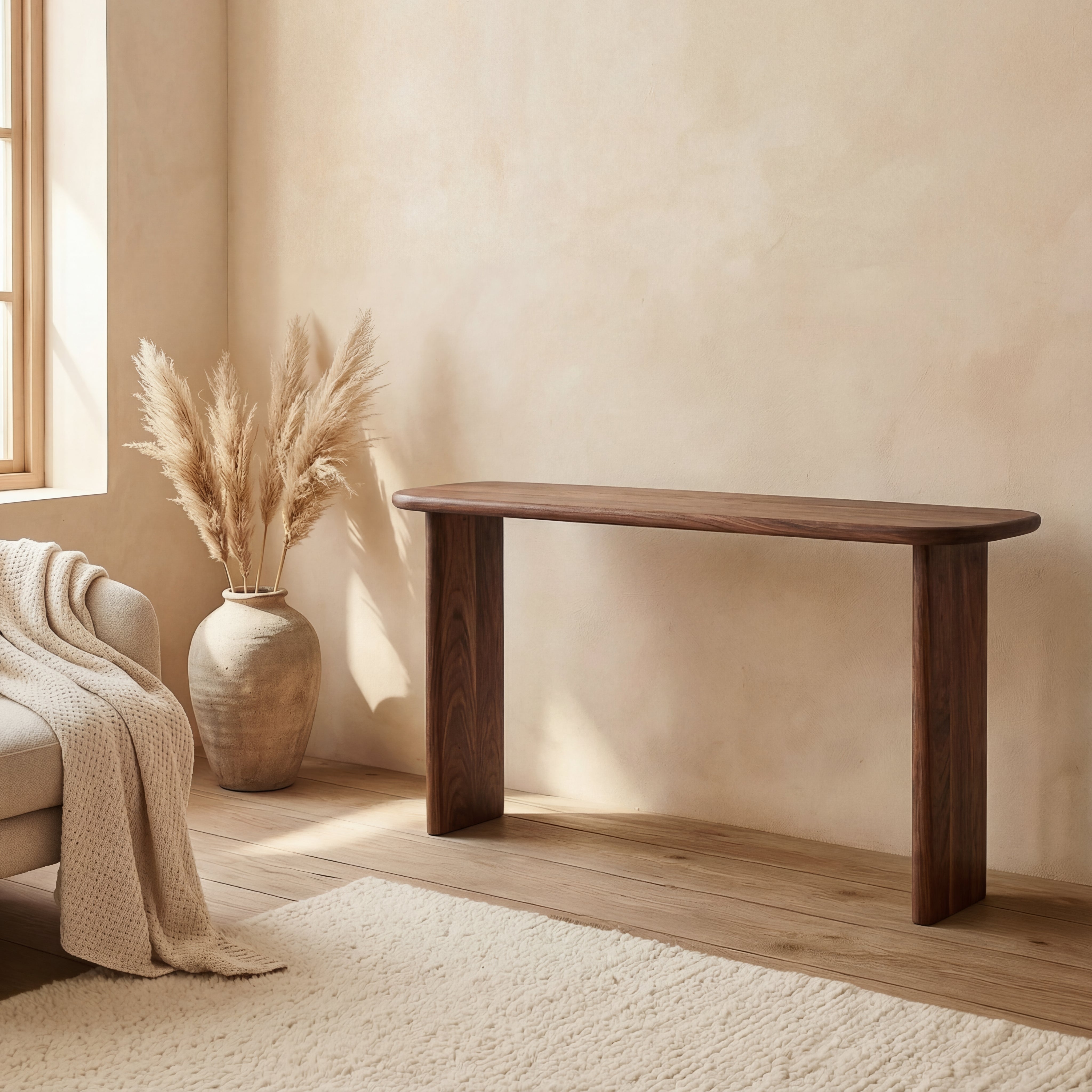 Table console 60 po en noyer | Fait à la main par Omba