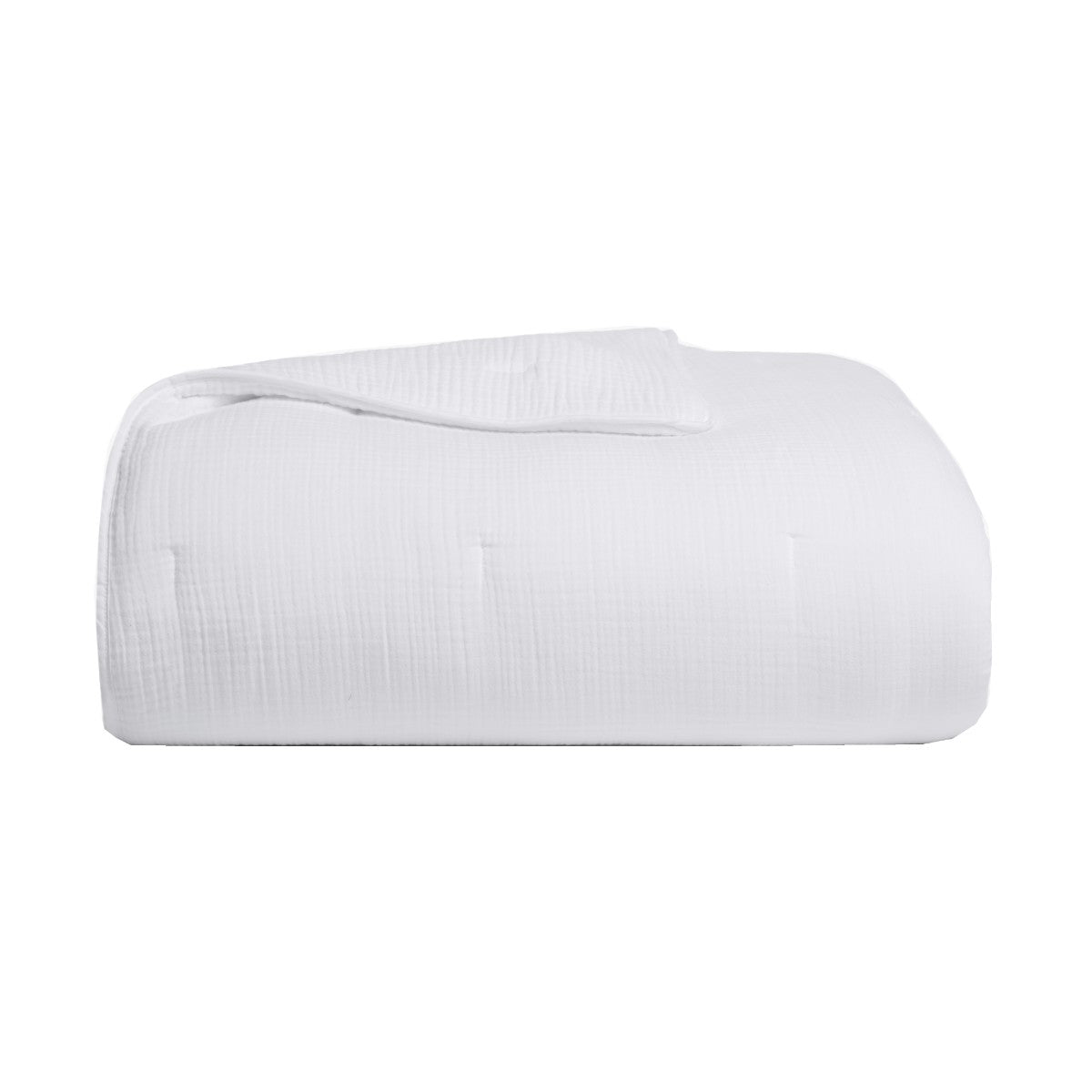 Jeté uni blanc en mousseline de coton | 50 × 60 po