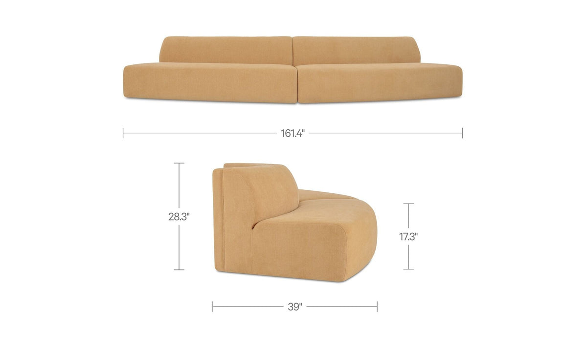 Sectionnel modulaire Naomi | Formes courbes | 2 configurations | 2 couleurs