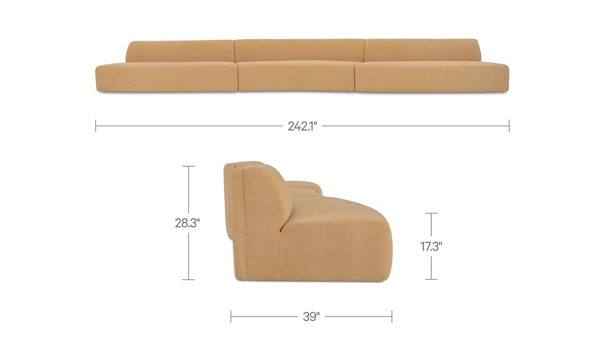 Sectionnel modulaire Naomi | Formes courbes | 2 configurations | 2 couleurs
