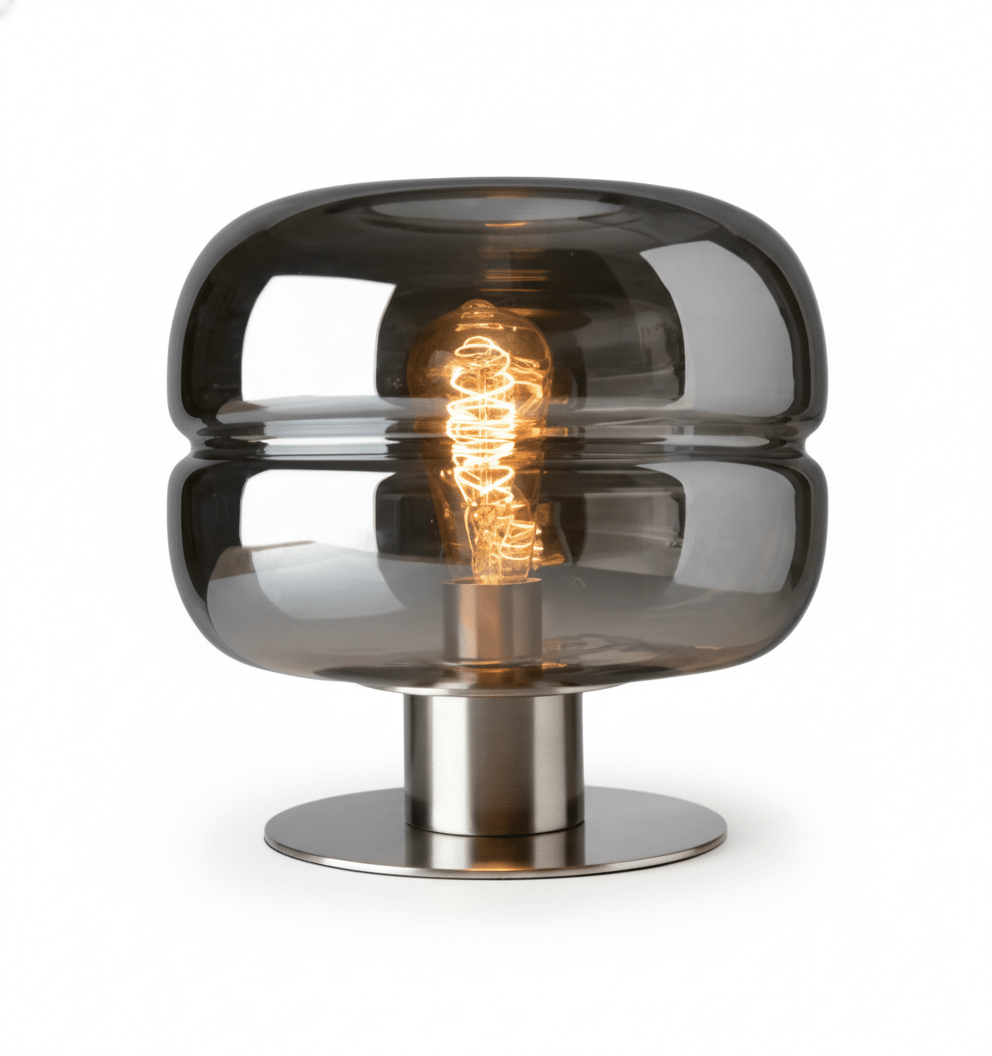 Lampe de table industrielle Nimbus Altera en fer et acrylique fumé