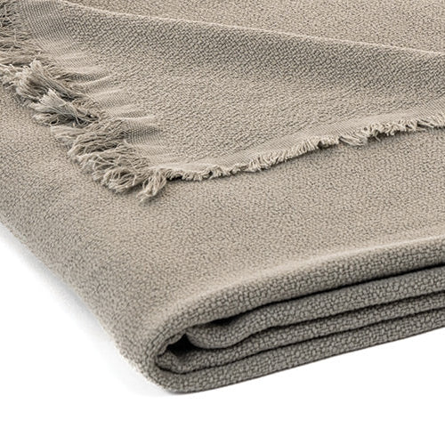Okou gray woven cotton throw | 50 × 60 in