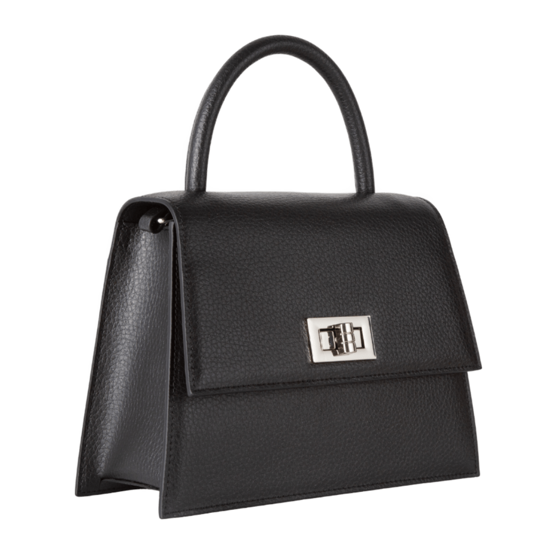 Origyn 03 | Sac Kelly en Cuir Végétal Vegan | Fabriqué avec MIRUM® sans plastique - Les Trouvailles de JustineHandbagOrigynNoir