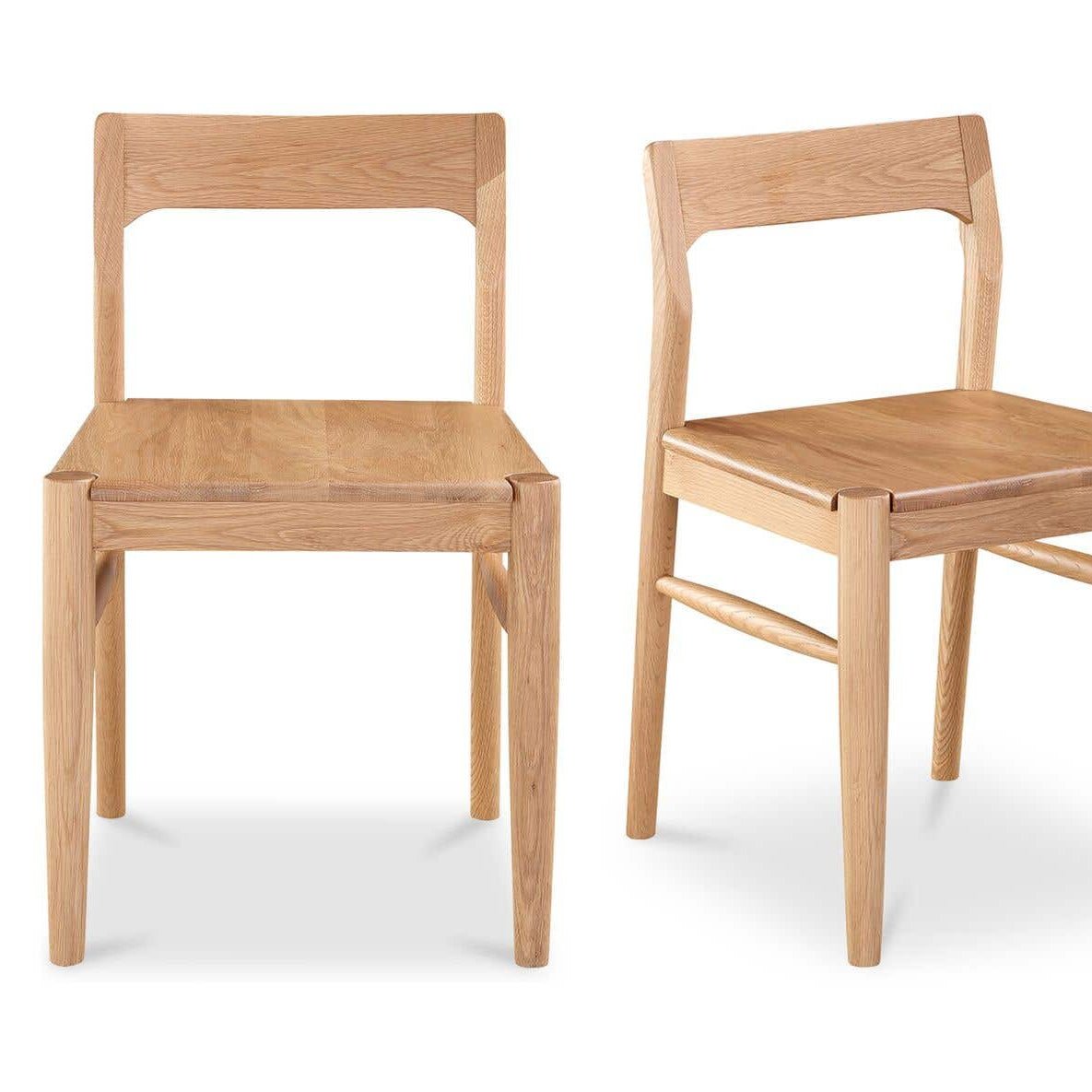 Set of 2 Otis chairs in natural solid oak