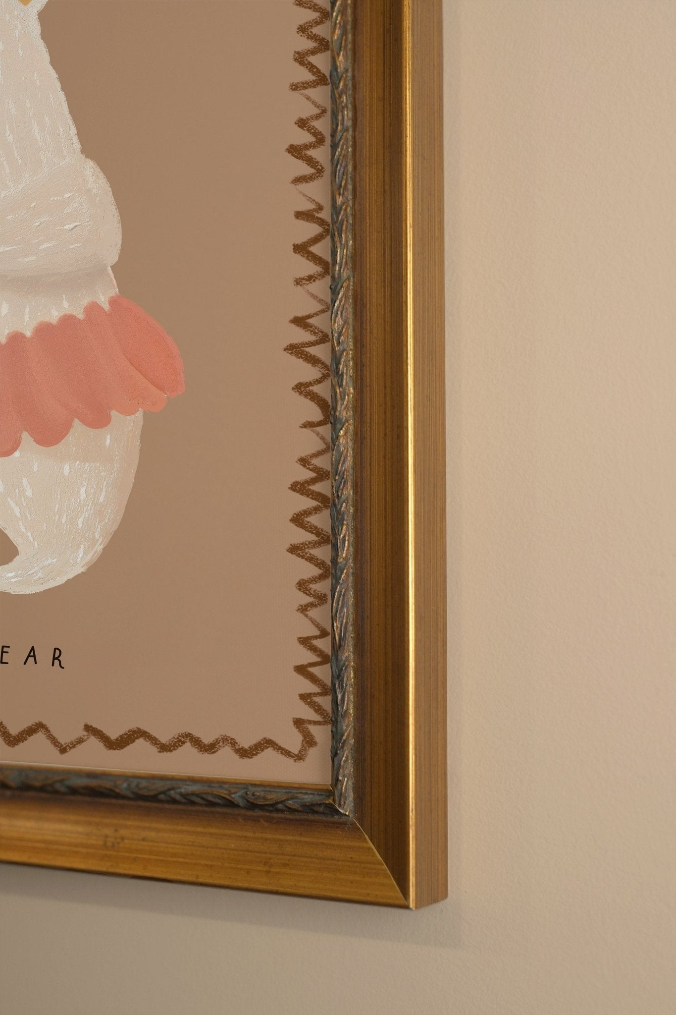 OURS DANSEUR, CADRE VINTAGE OR - Les Trouvailles de JustineCadre VintageOleka Canvas9x12Or