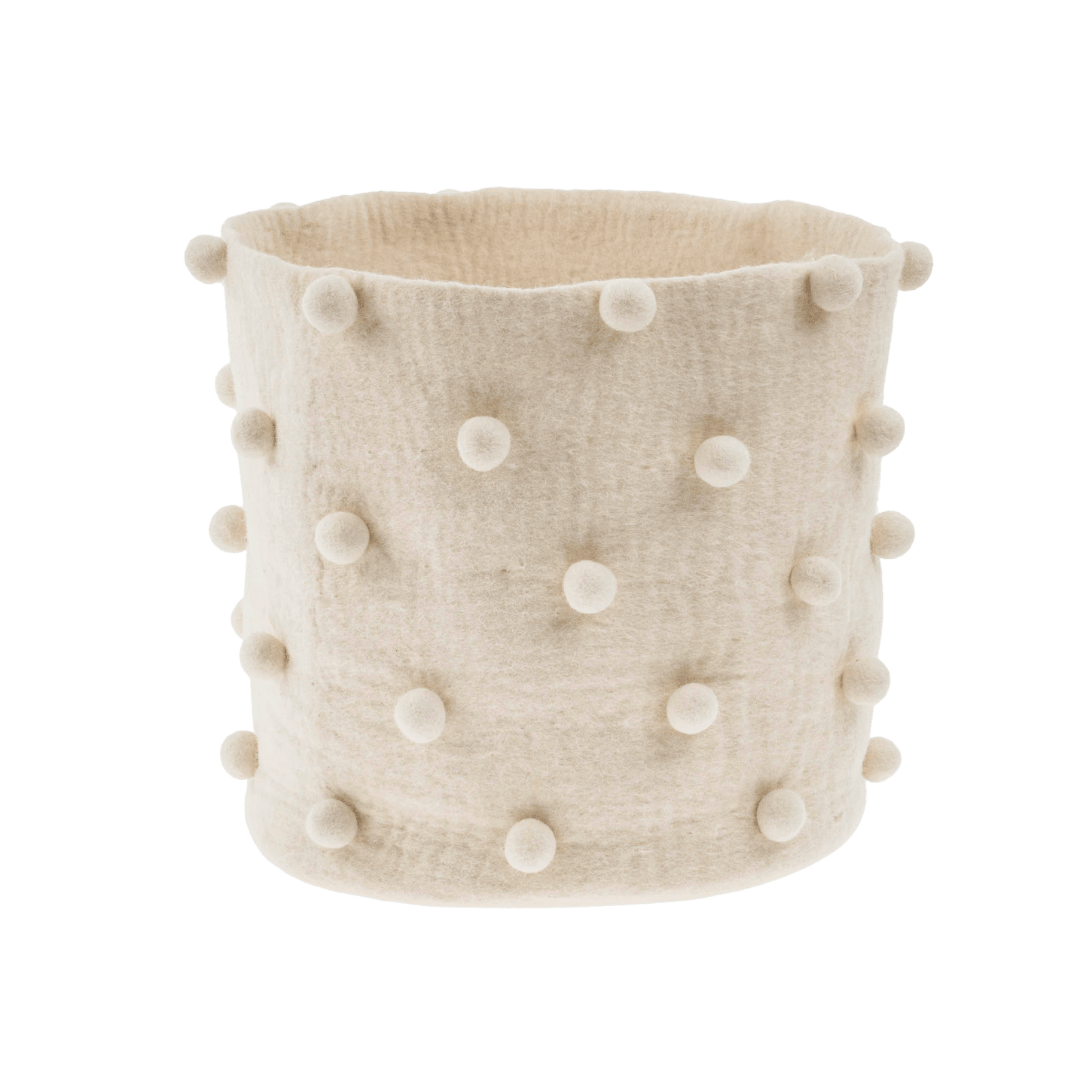 Panier à Pompons Feutrés | Petit Format | Laine Naturelle - Les Trouvailles de JustineIndaba Home