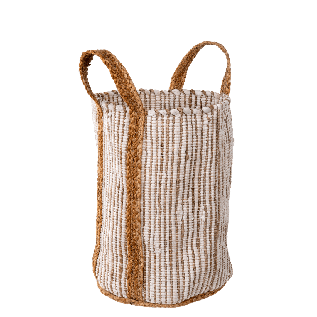 Panier Riviera en Jute | Blanc | Façonné à la Main - Les Trouvailles de JustineIndaba Home