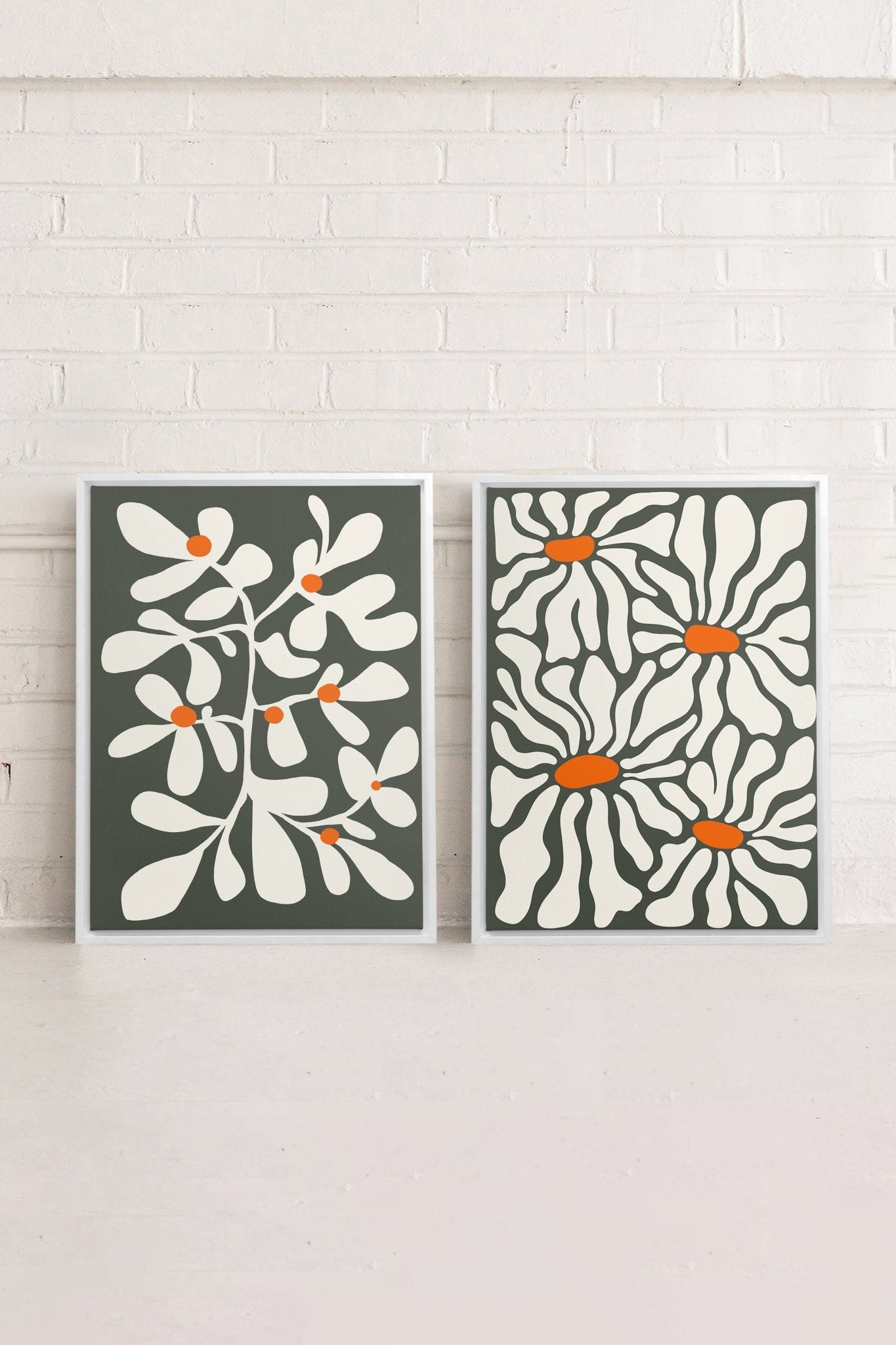 PÉTALES EN FUSION (2 Oeuvres sur toile étirée) - Les Trouvailles de JustineDuo & TrioOleka Canvas2 toiles 9x12Blanc