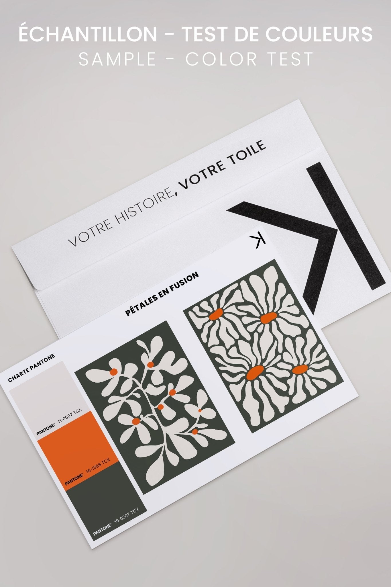 PÉTALES EN FUSION (2 Oeuvres sur toile étirée) - Les Trouvailles de JustineDuo & TrioOleka CanvasÉchantillon - Test de couleursSans cadre - Monté Galerie